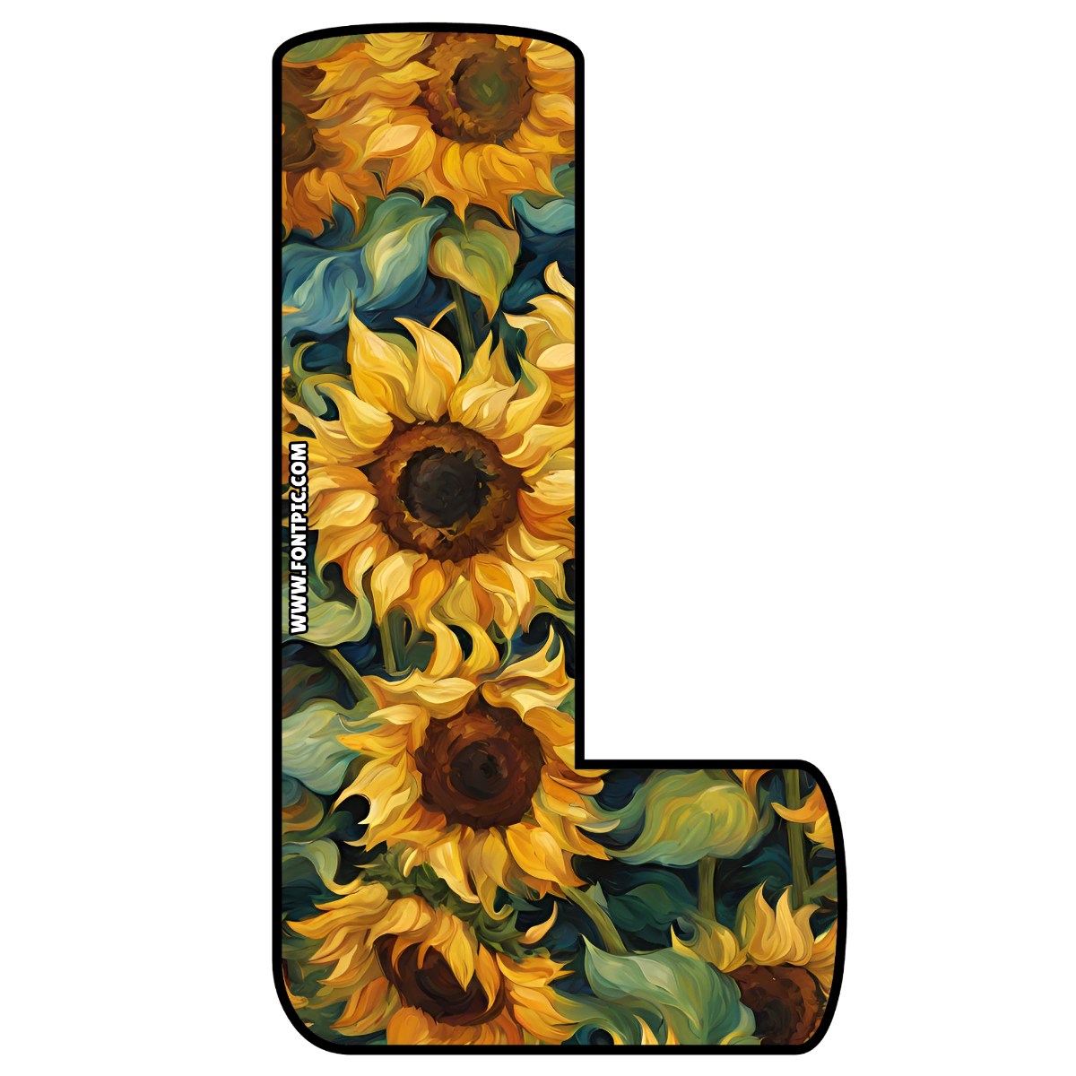 Sunflower Letter L
