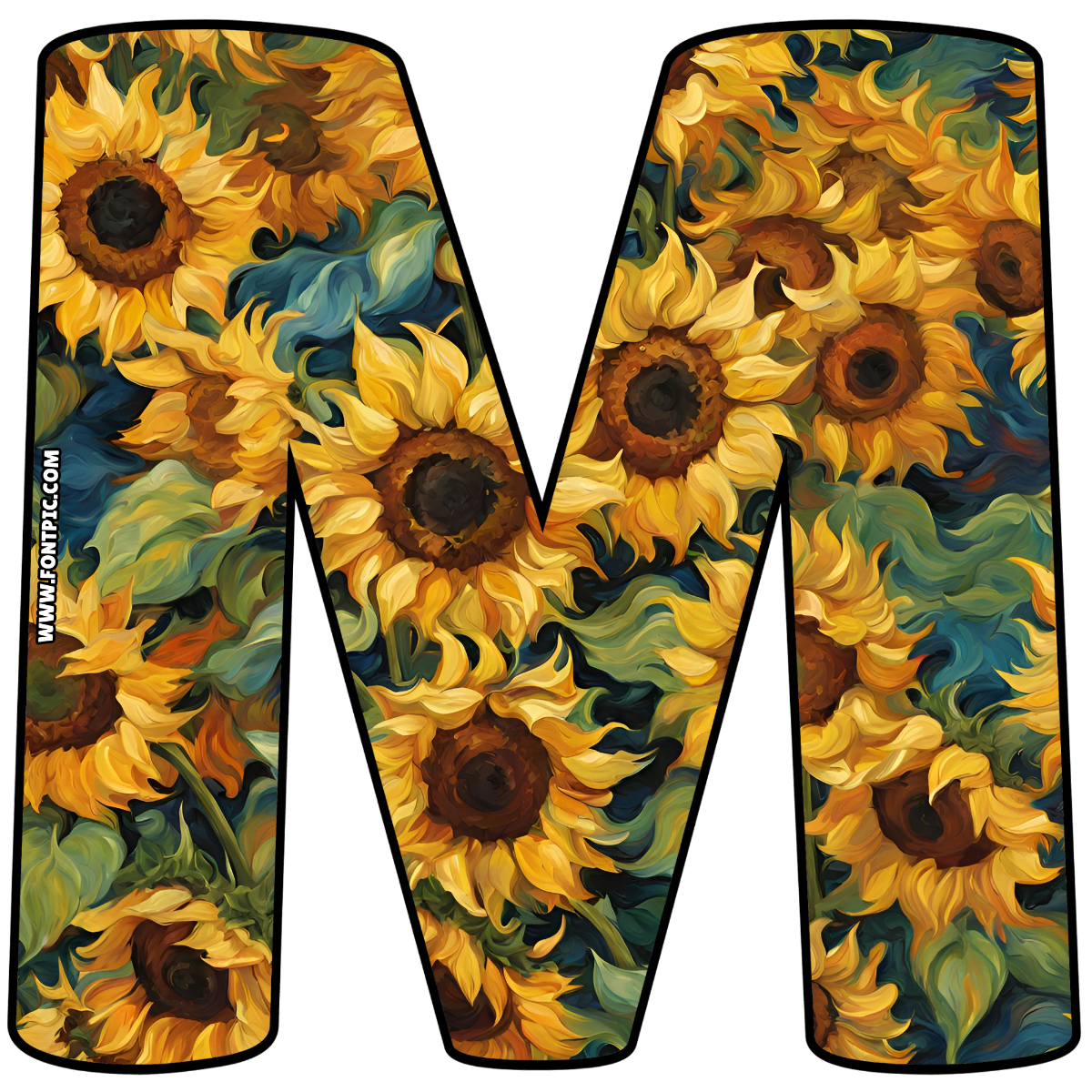 Sunflower Letter M