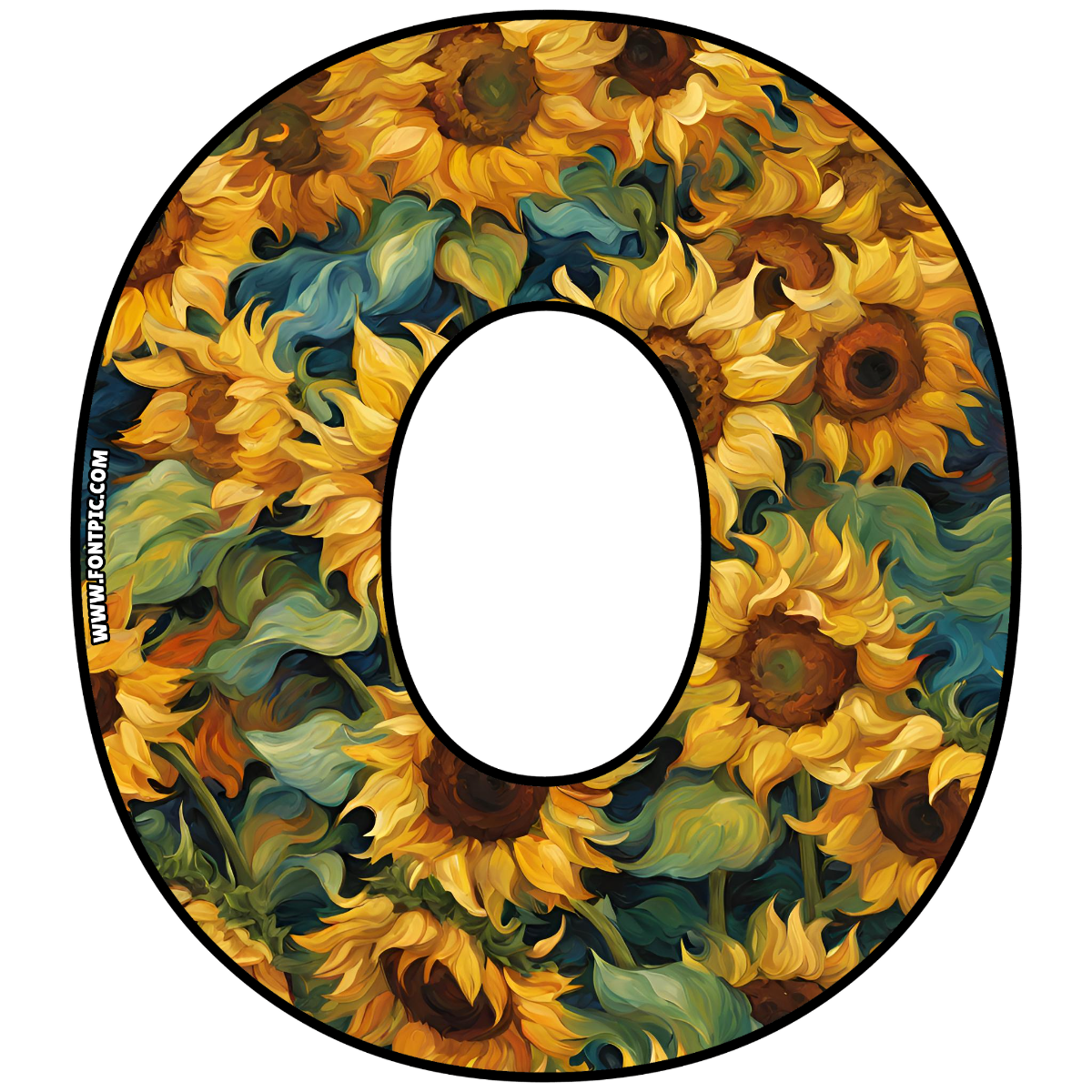 Sunflower Letter O