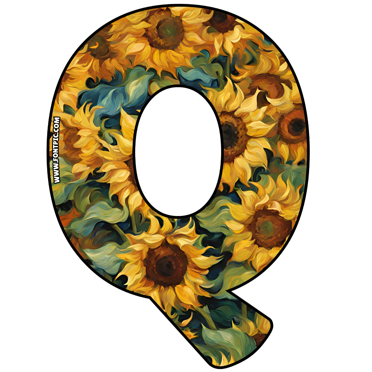 Sunflower Letter Q