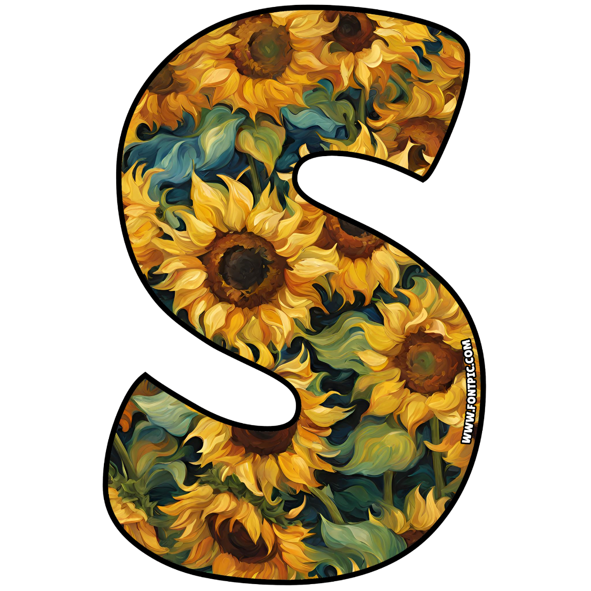 Sunflower Letter S