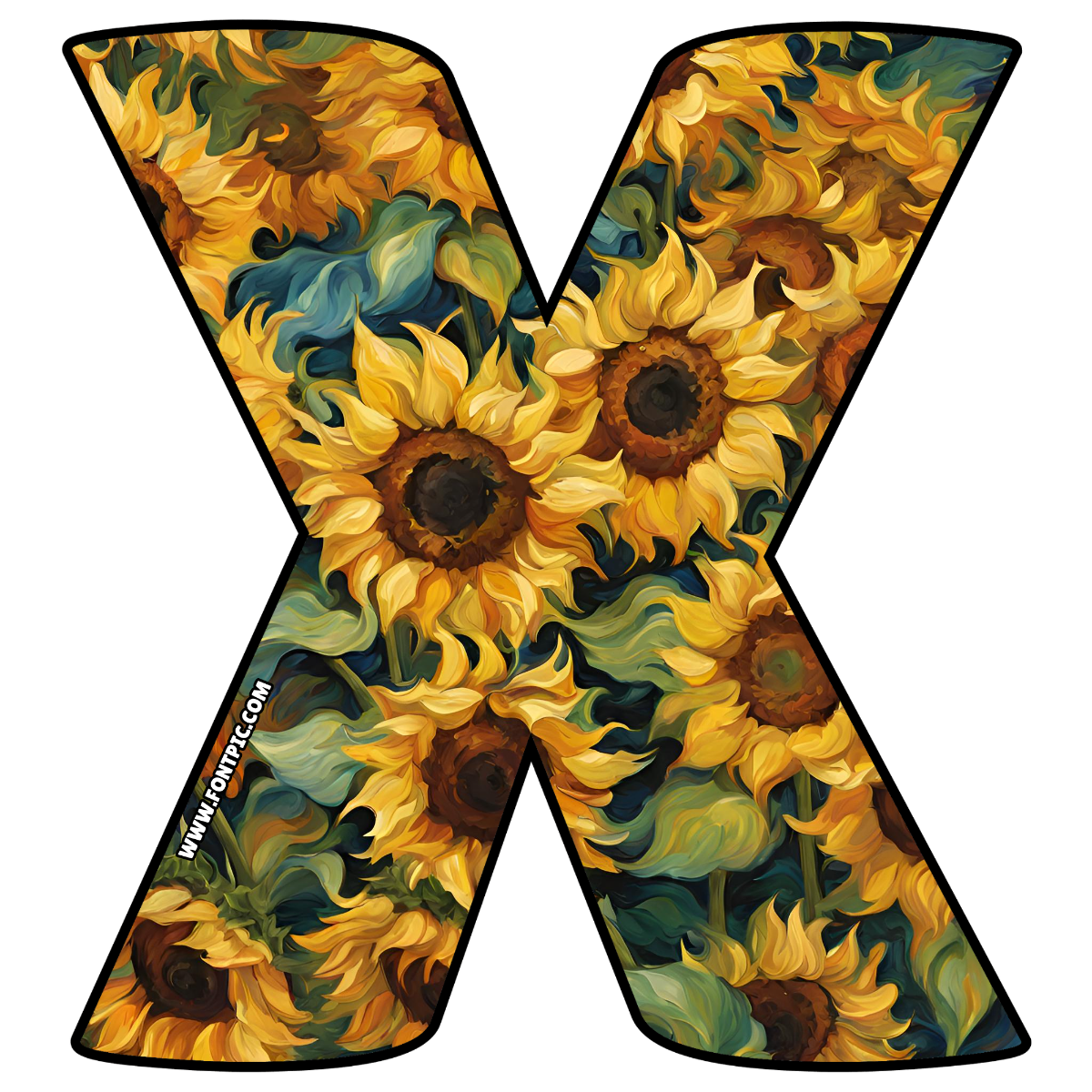 Sunflower Letter X