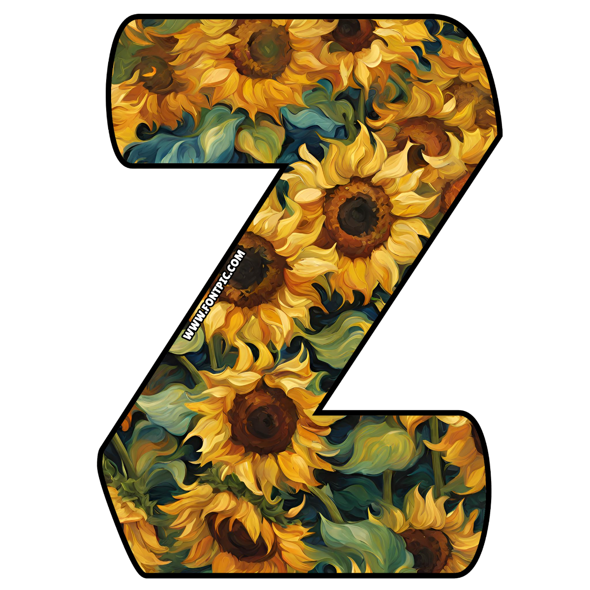 Sunflower Letter Z