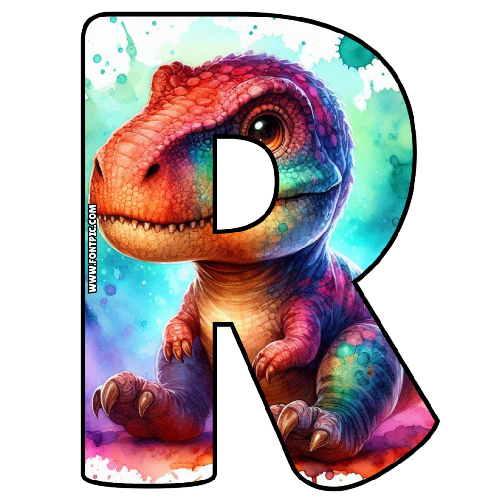 T-Rex Dinosaur Letter R - FontPic.com