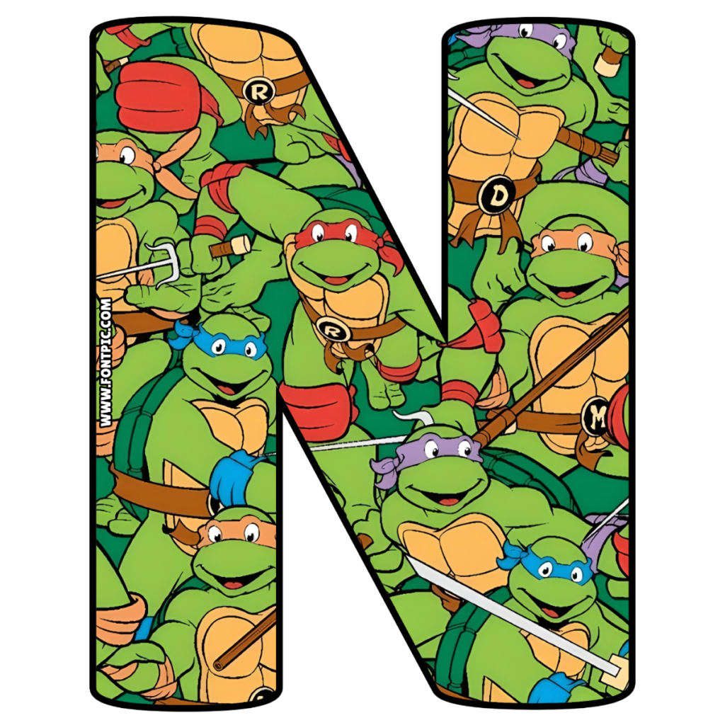 The Ninja Turtles Letter N - FontPic.com