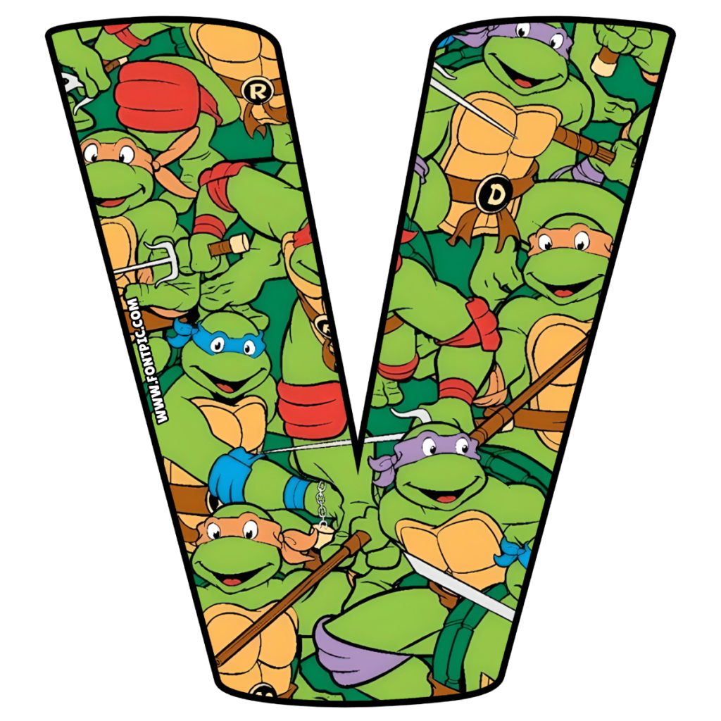 The Ninja Turtles Letter V - FontPic.com