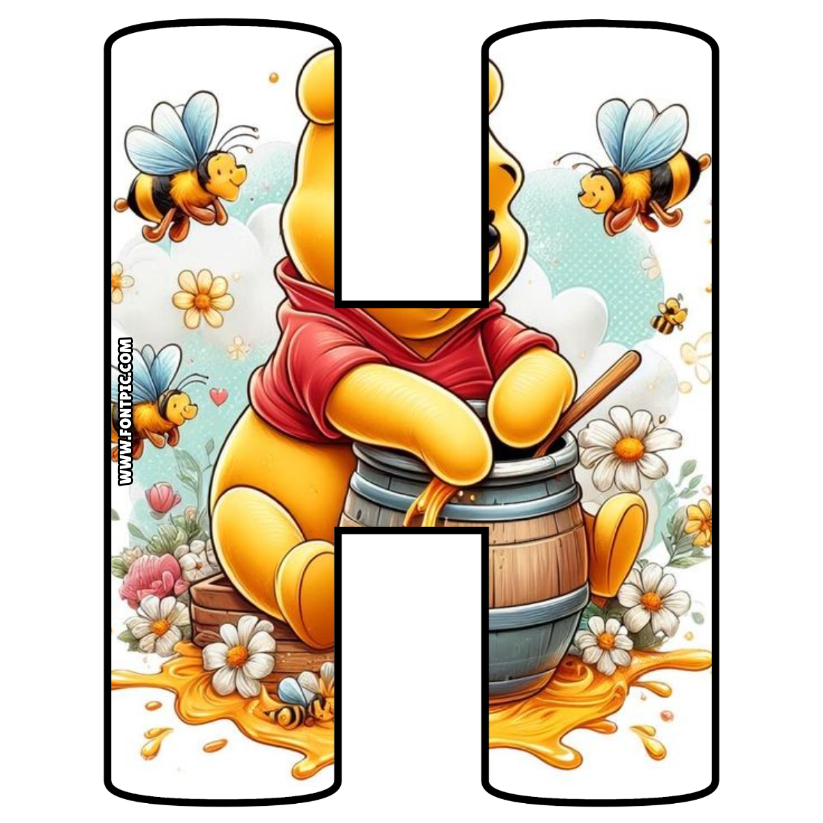 Winnie The Pooh Letter H
