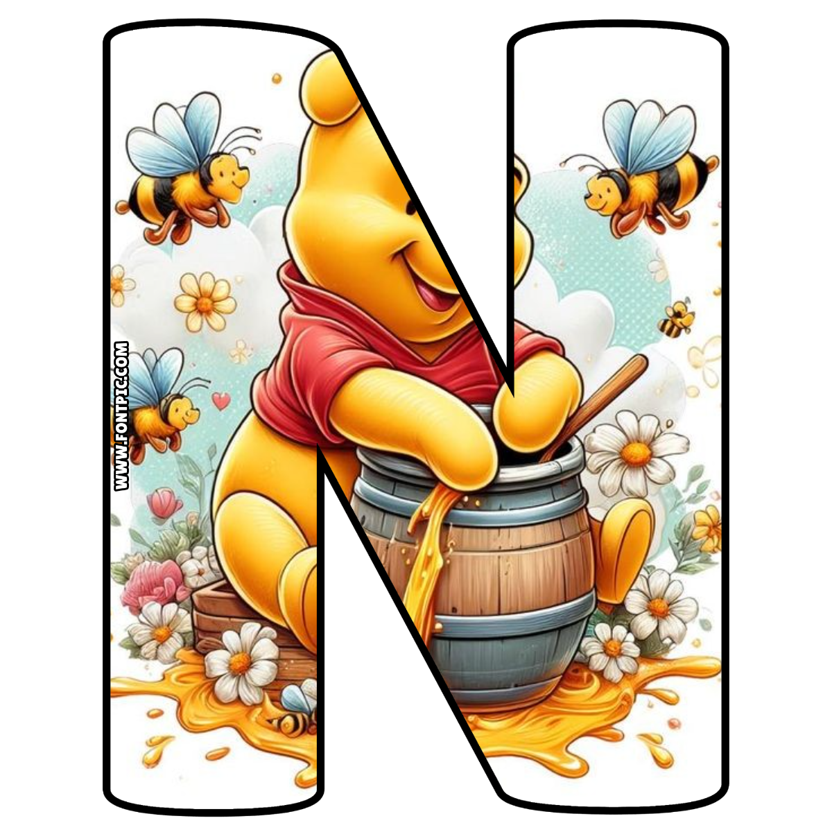Winnie The Pooh Letter N