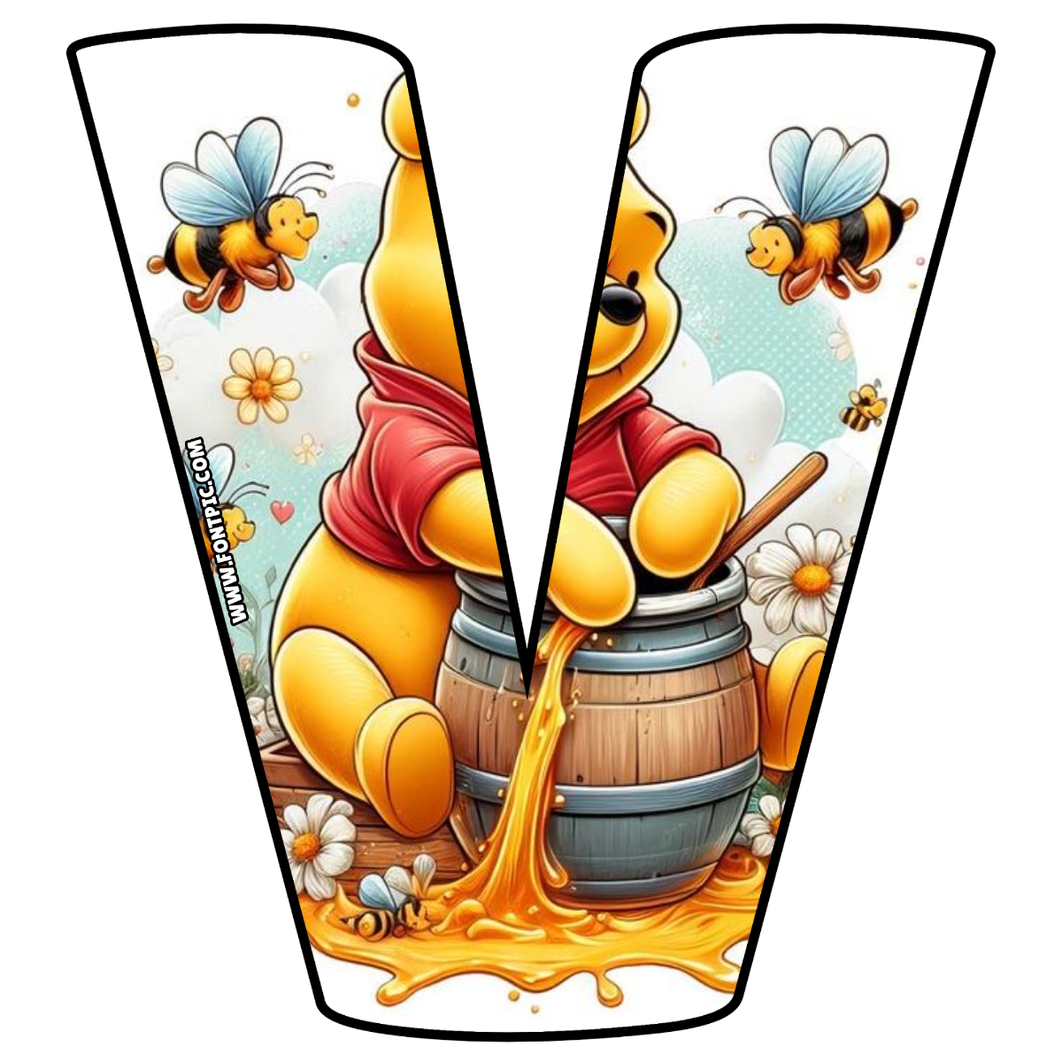 Winnie The Pooh Letter V