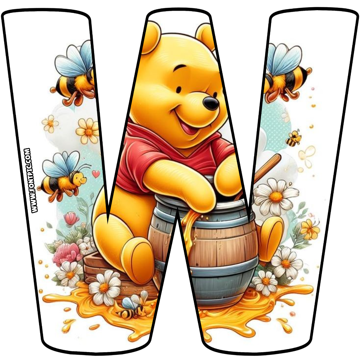 Winnie The Pooh Letter W