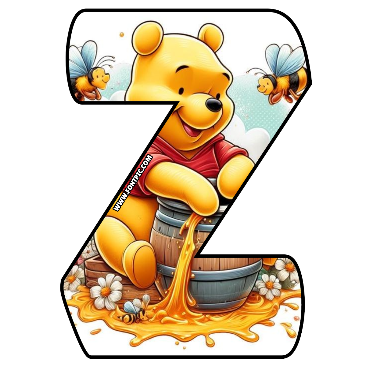 Winnie The Pooh Letter Z - FontPic.com