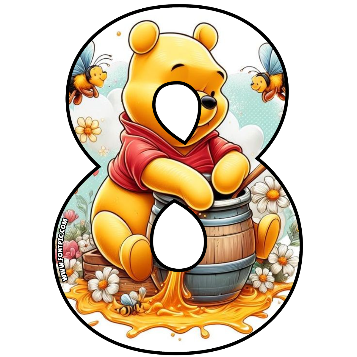 Winnie The Pooh Number 8