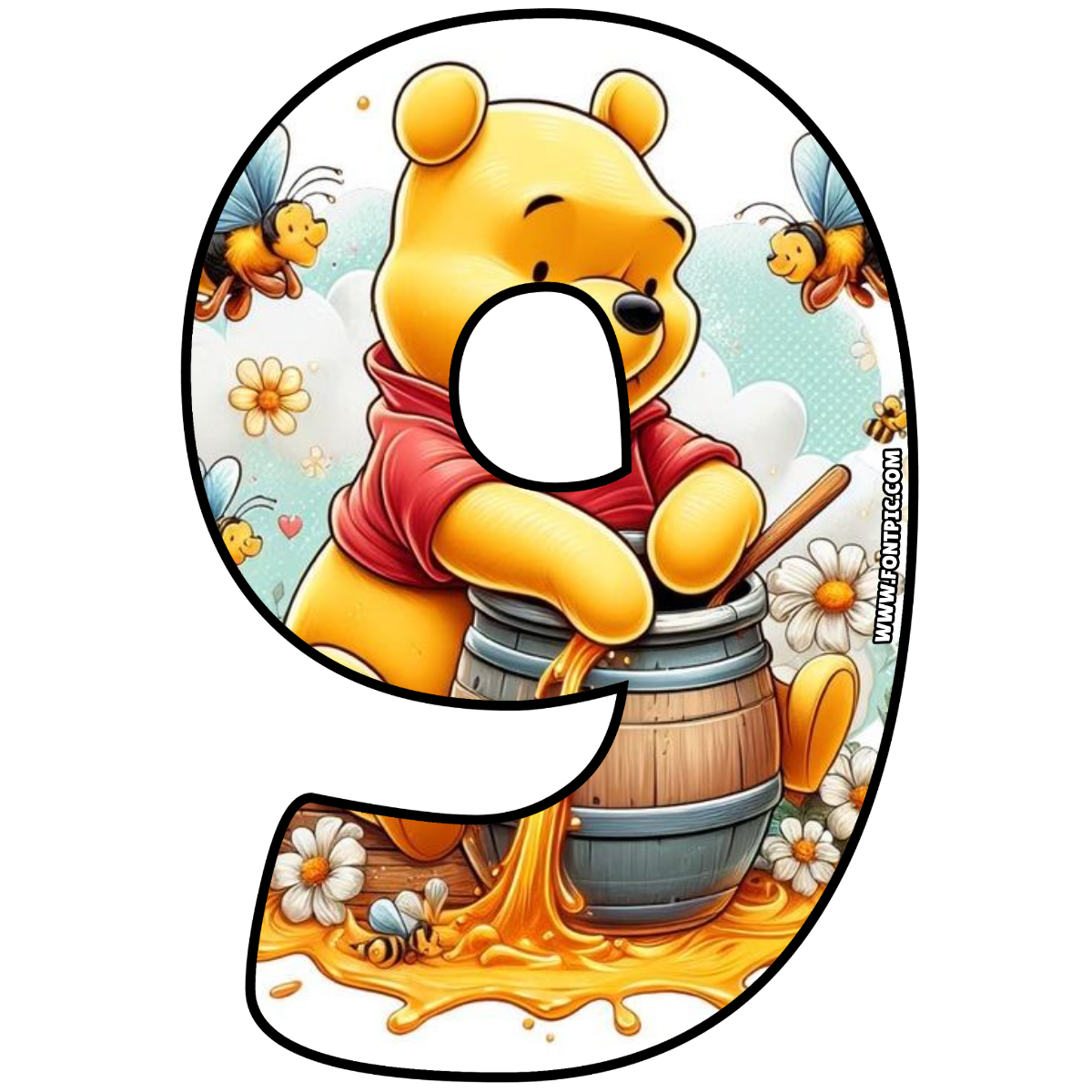 Winnie The Pooh Number 9