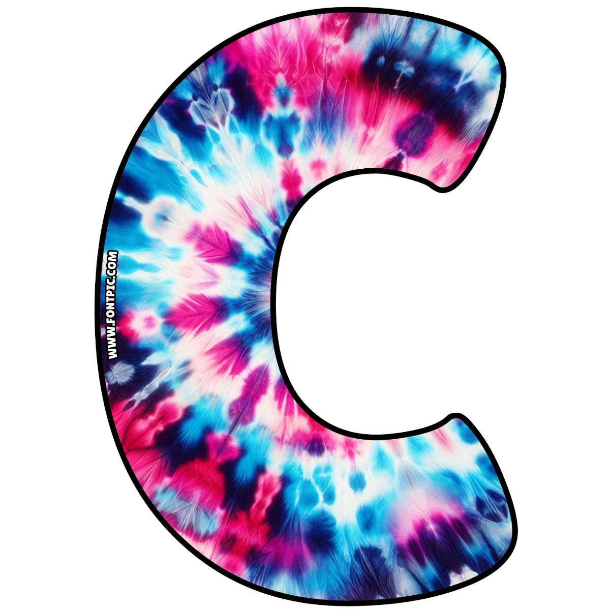 Tie Dye Letter C