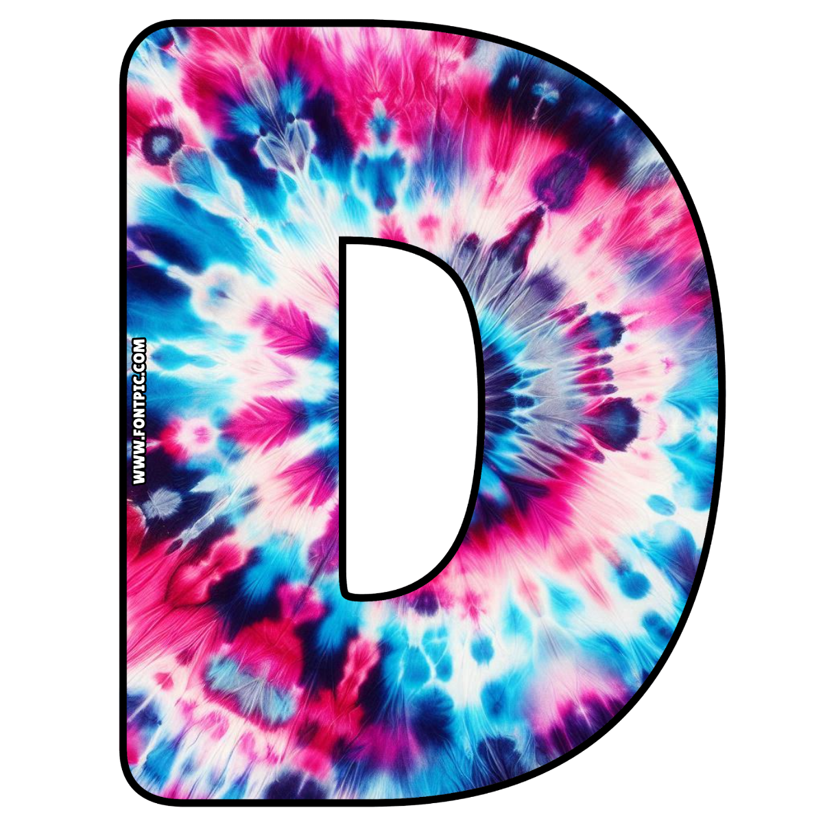 Tie Dye Letter D