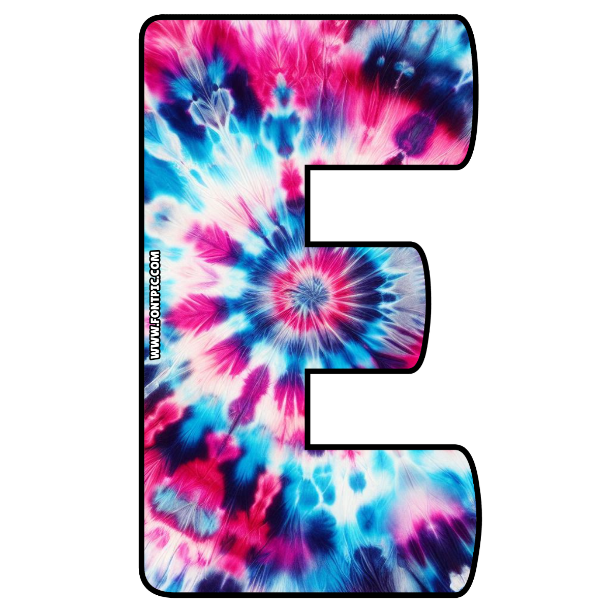 Tie Dye Letter E