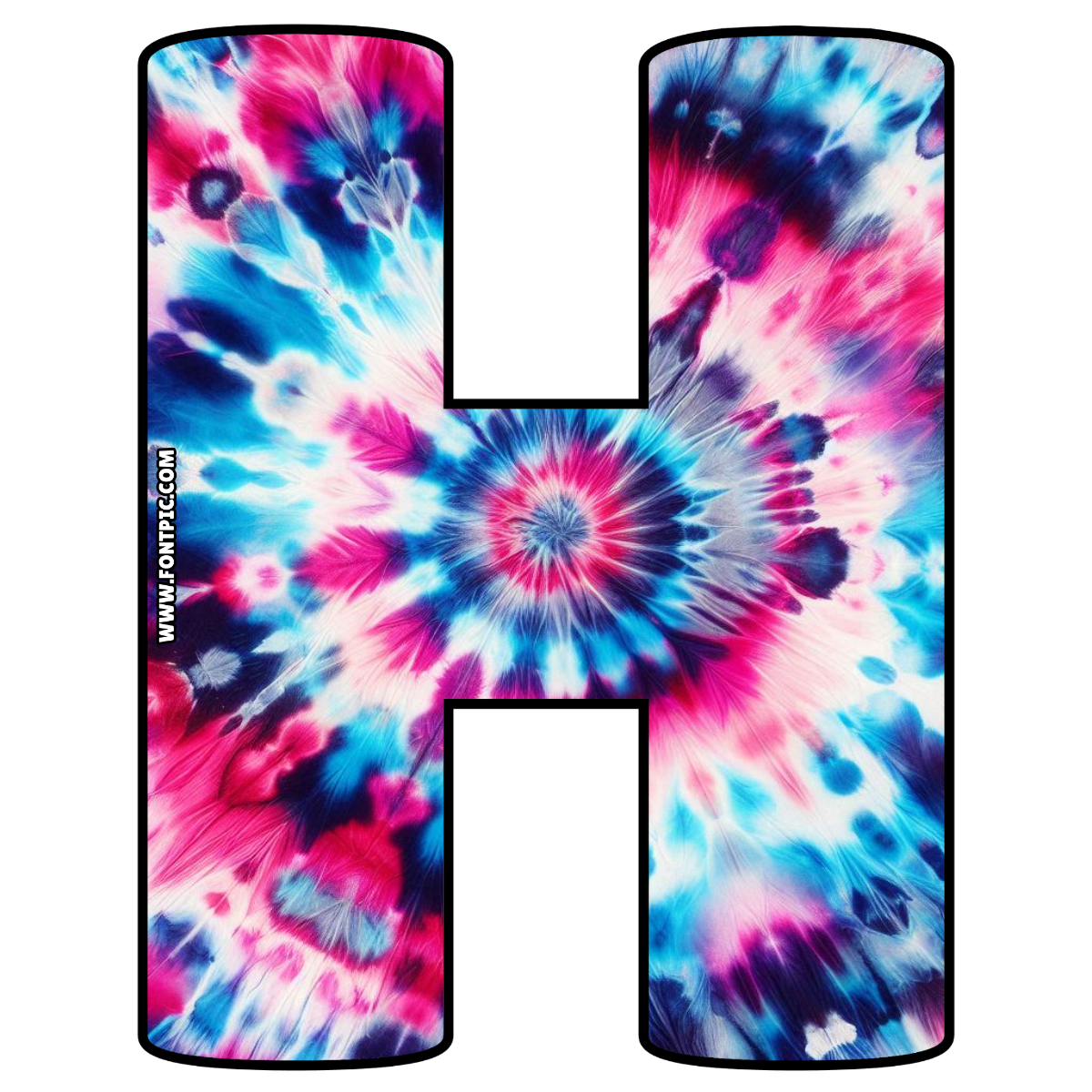 Tie Dye Letter H