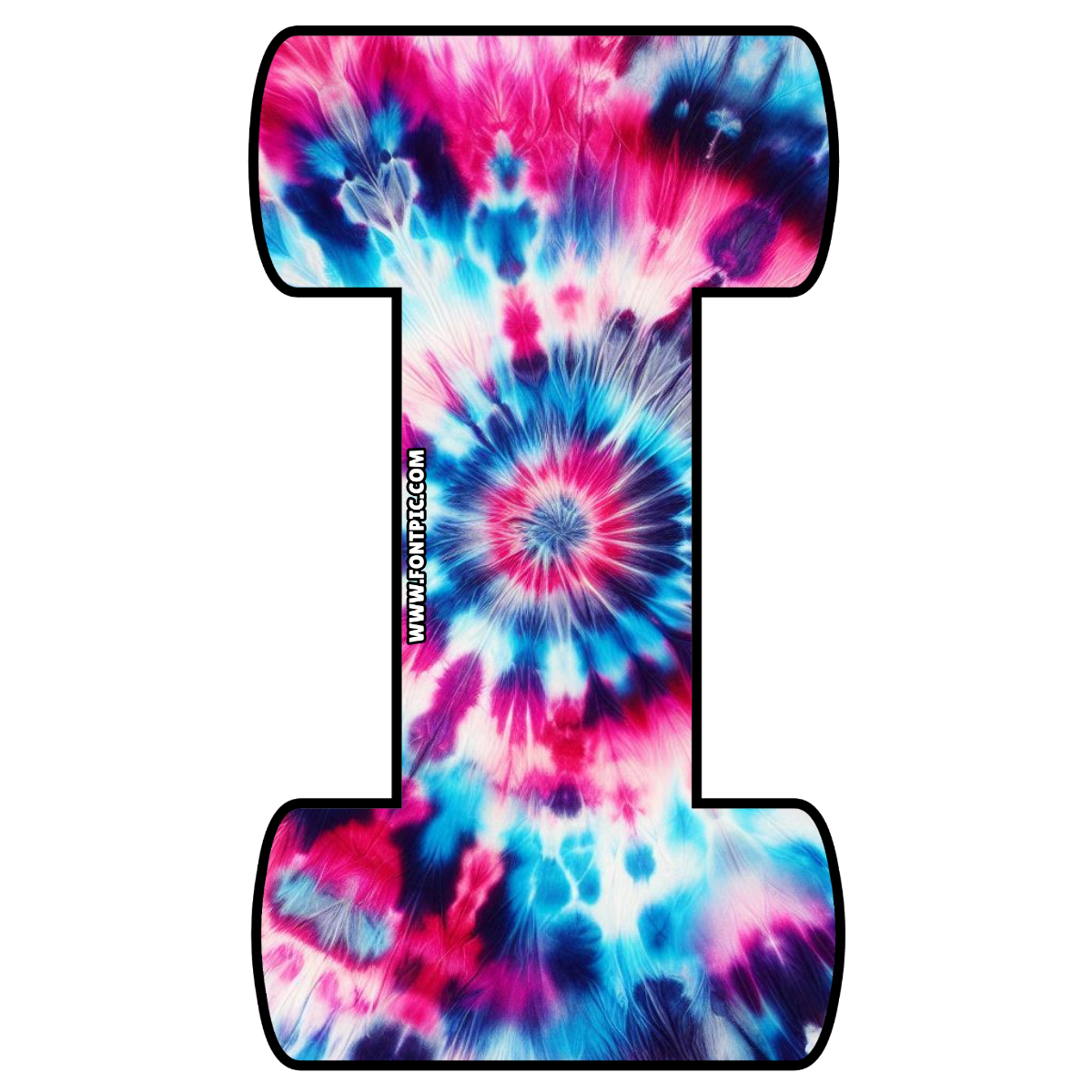 Tie Dye Letter I