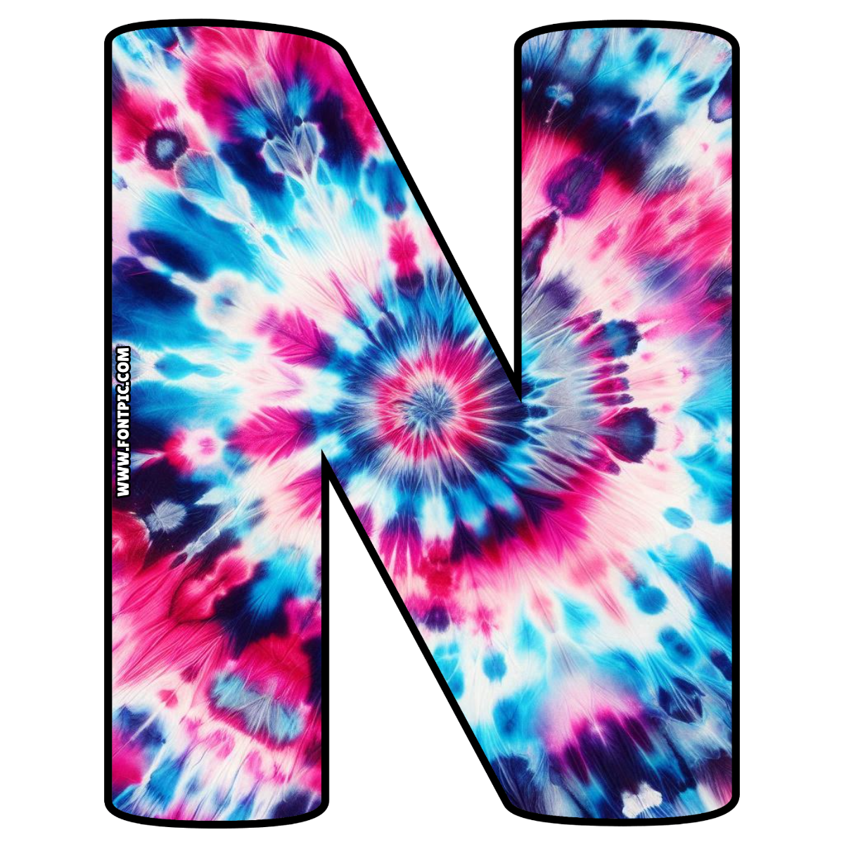 Tie Dye Letter N
