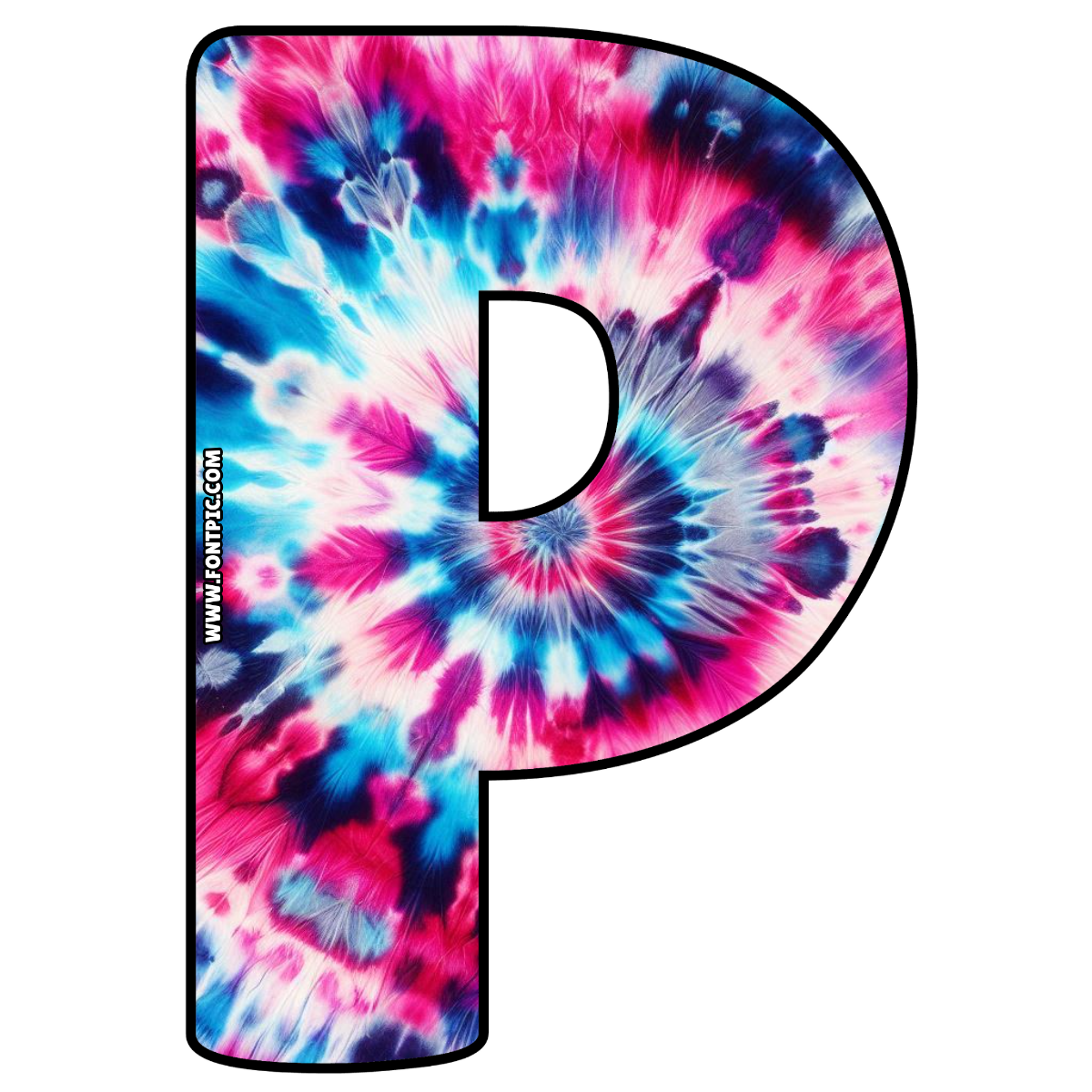 Tie Dye Letter P