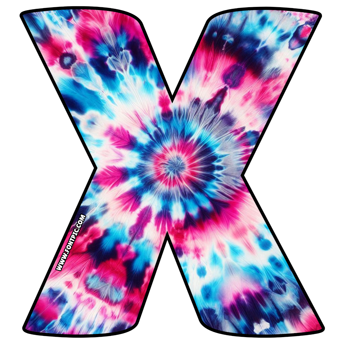 Tie Dye Letter X