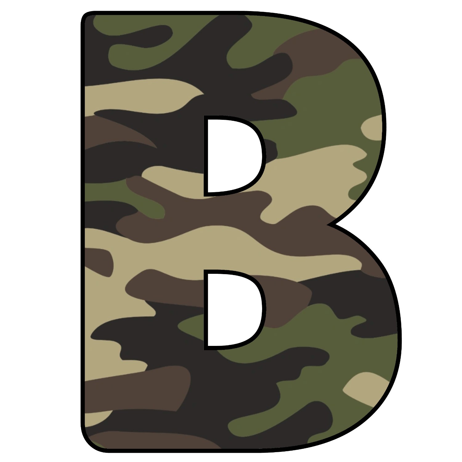 Abecedario de letras de Camouflage para imprimir
