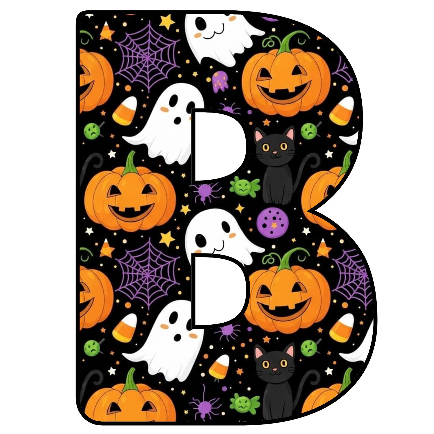 Abecedario de letras de Halloween para imprimir
