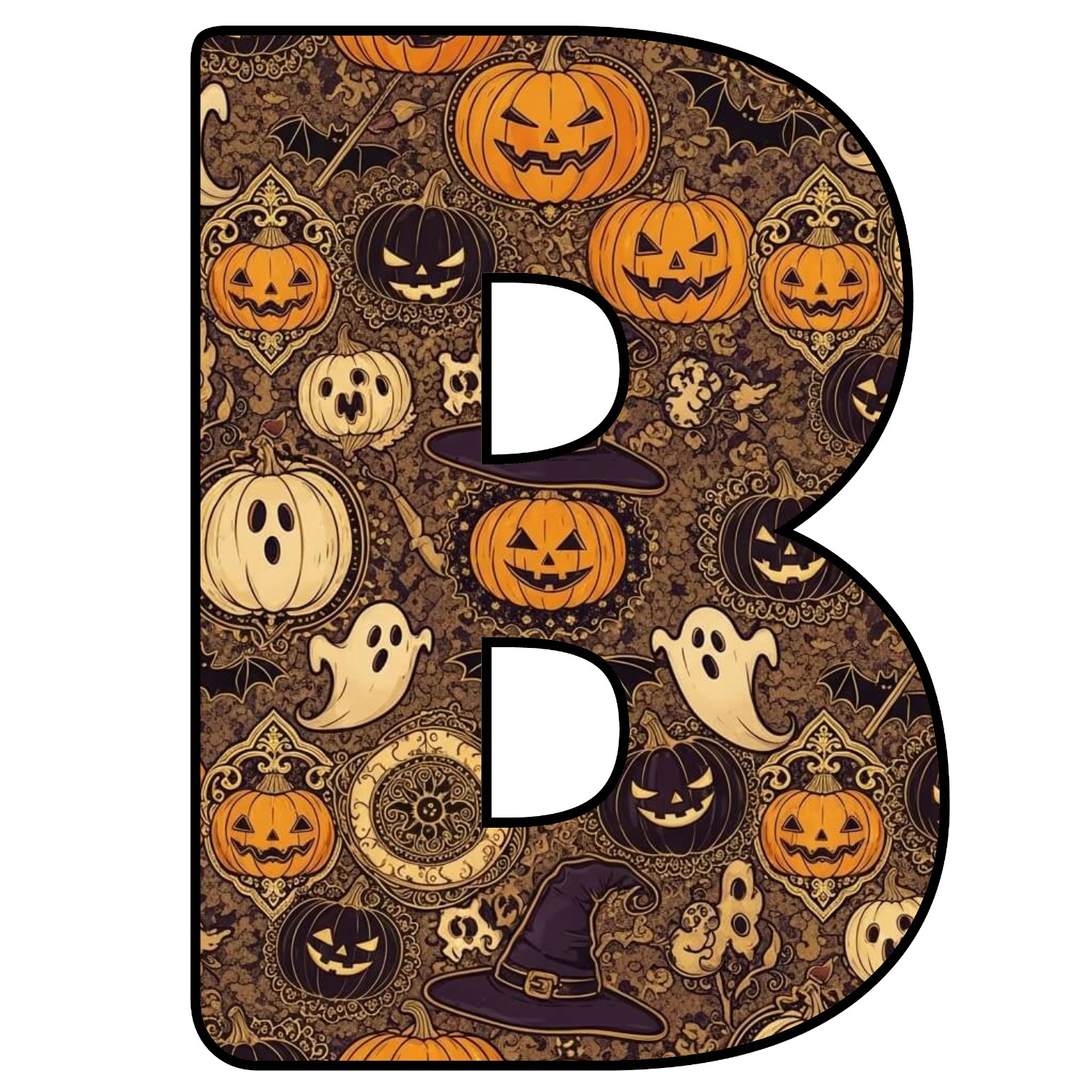 Abecedario de letras de Halloween para imprimir