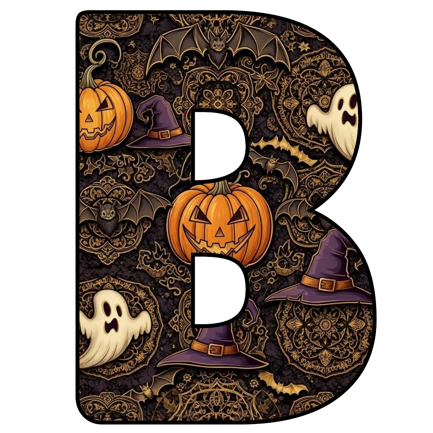 Abecedario de letras de Halloween para imprimir