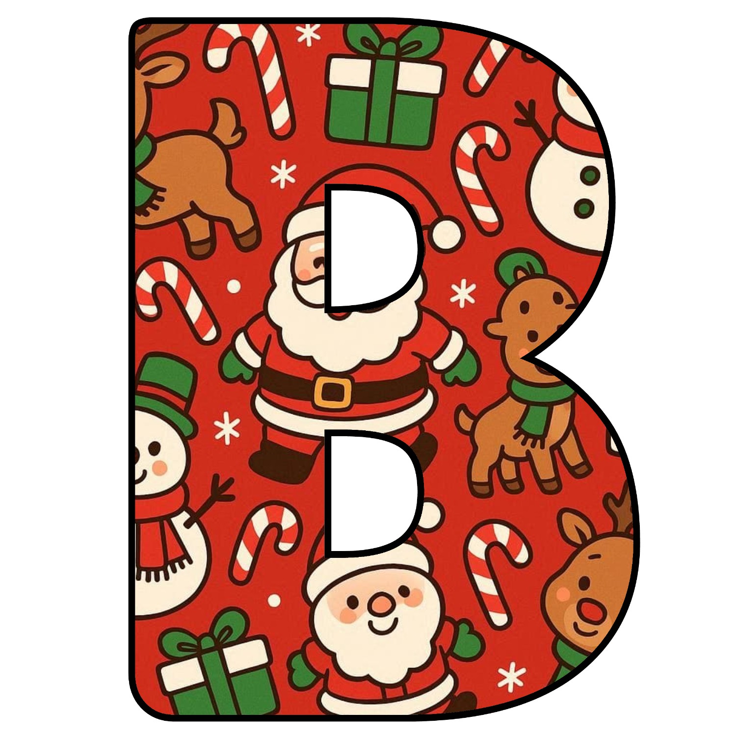 Abecedario de letras de Navidad para imprimir