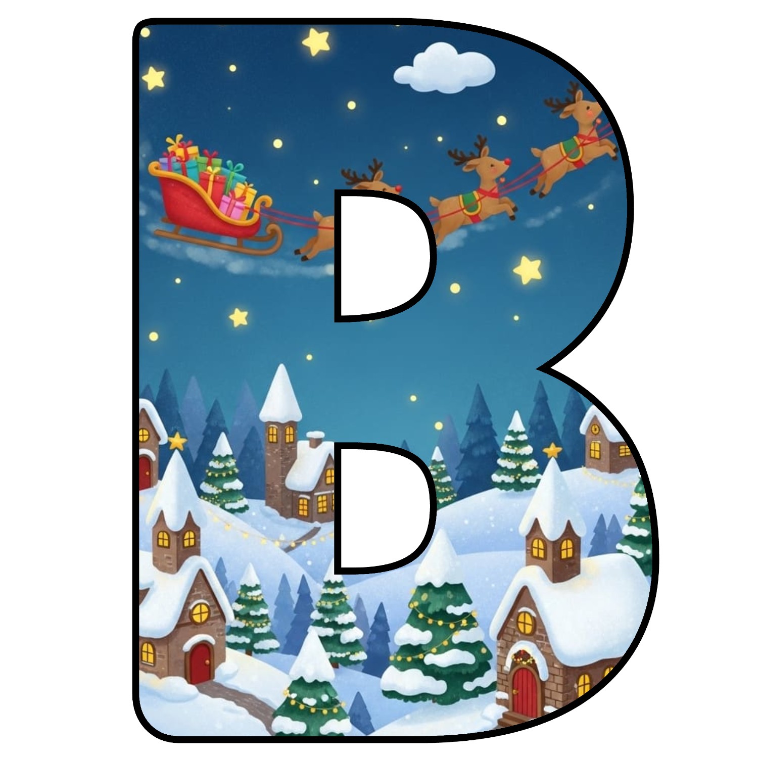 Abecedario de letras de Navidad para imprimir