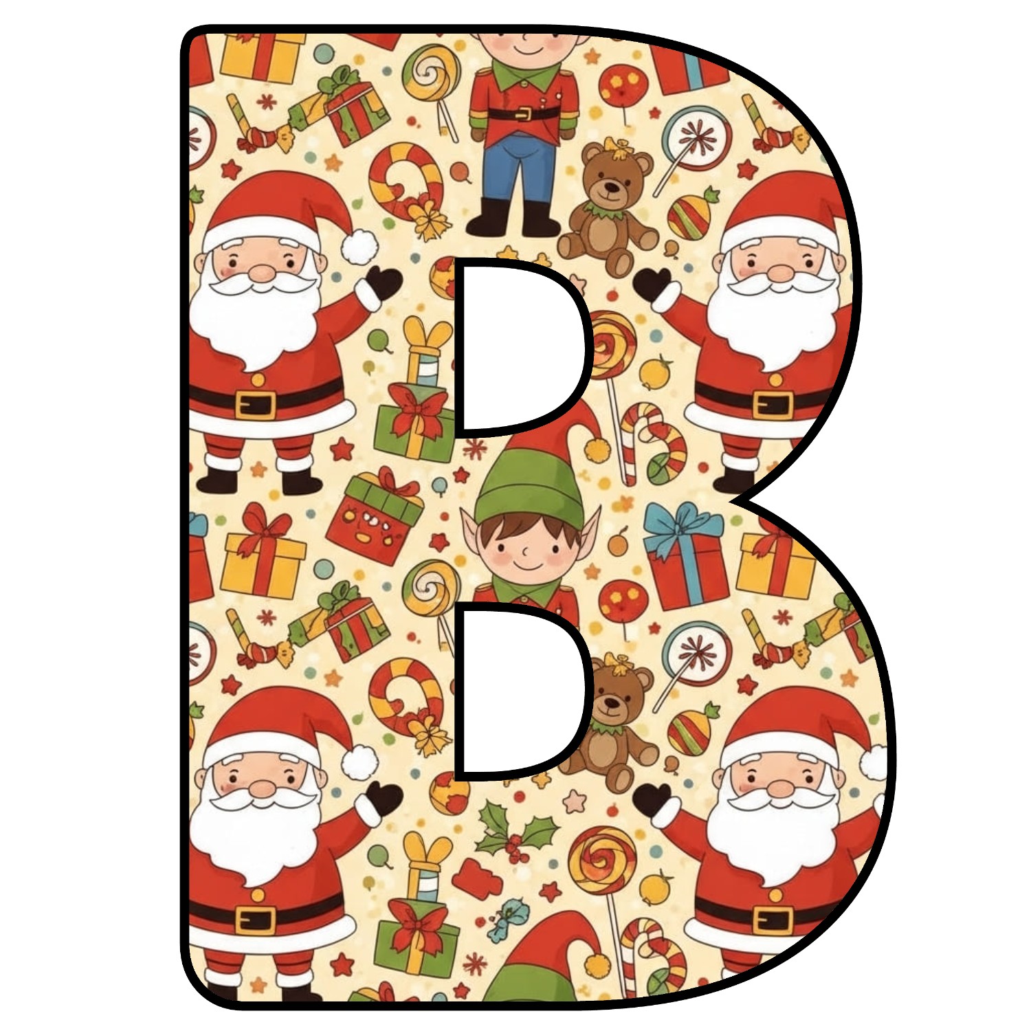 Abecedario de letras de Navidad para imprimir