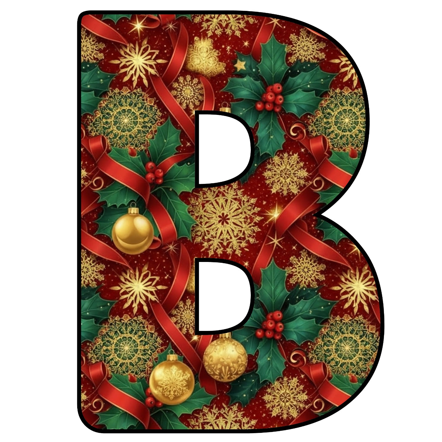 Abecedario de letras de Navidad para imprimir