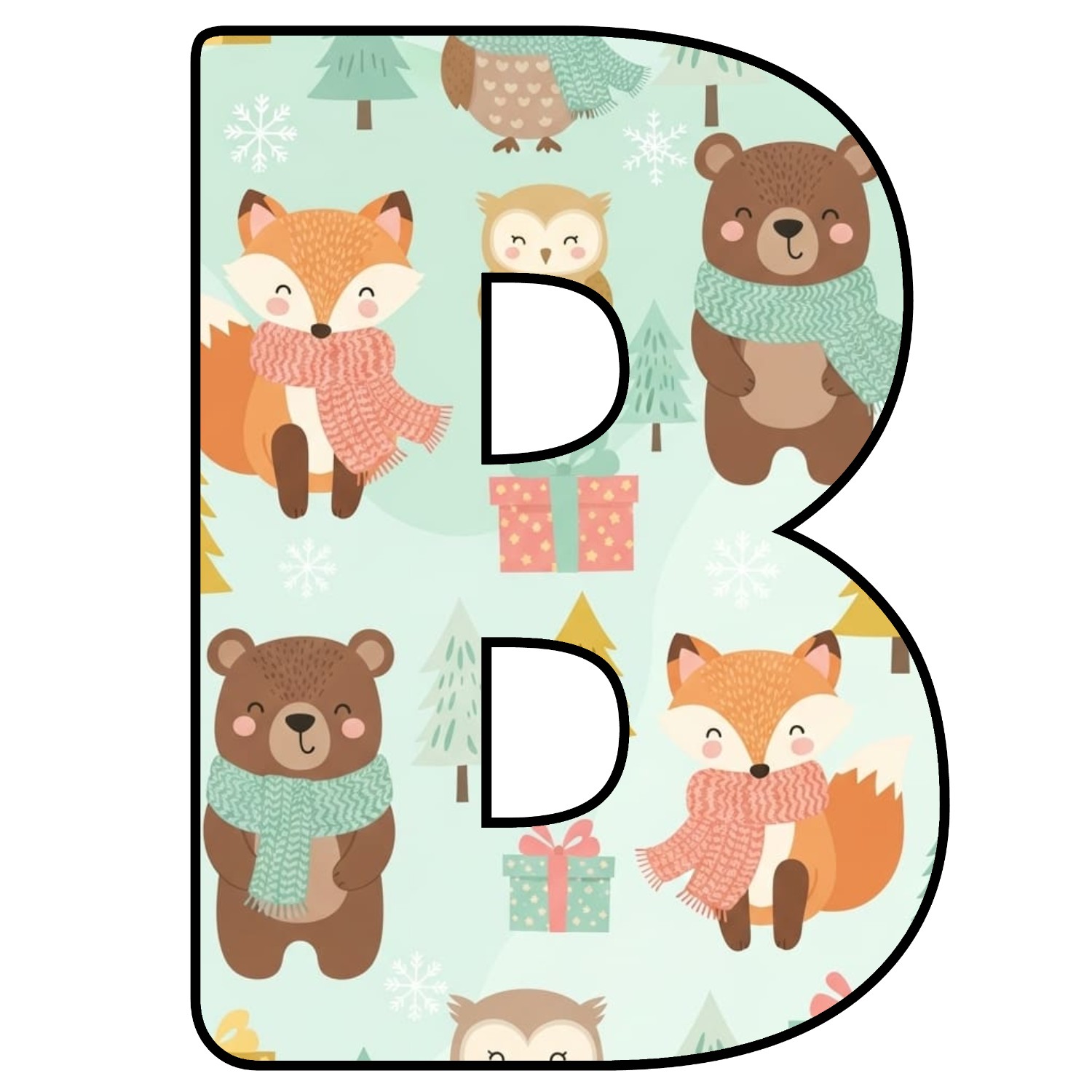 Abecedario de letras de Navidad para imprimir