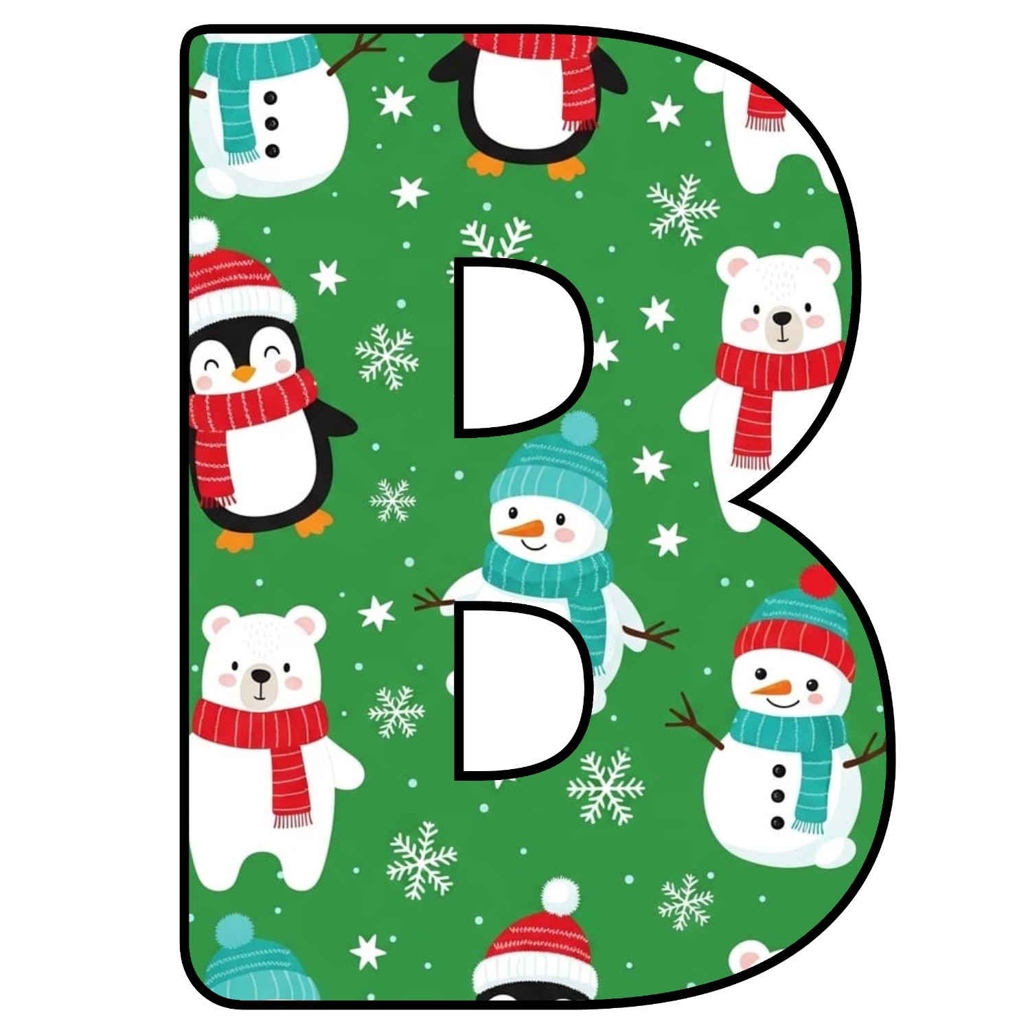 Abecedario de letras de Navidad para imprimir