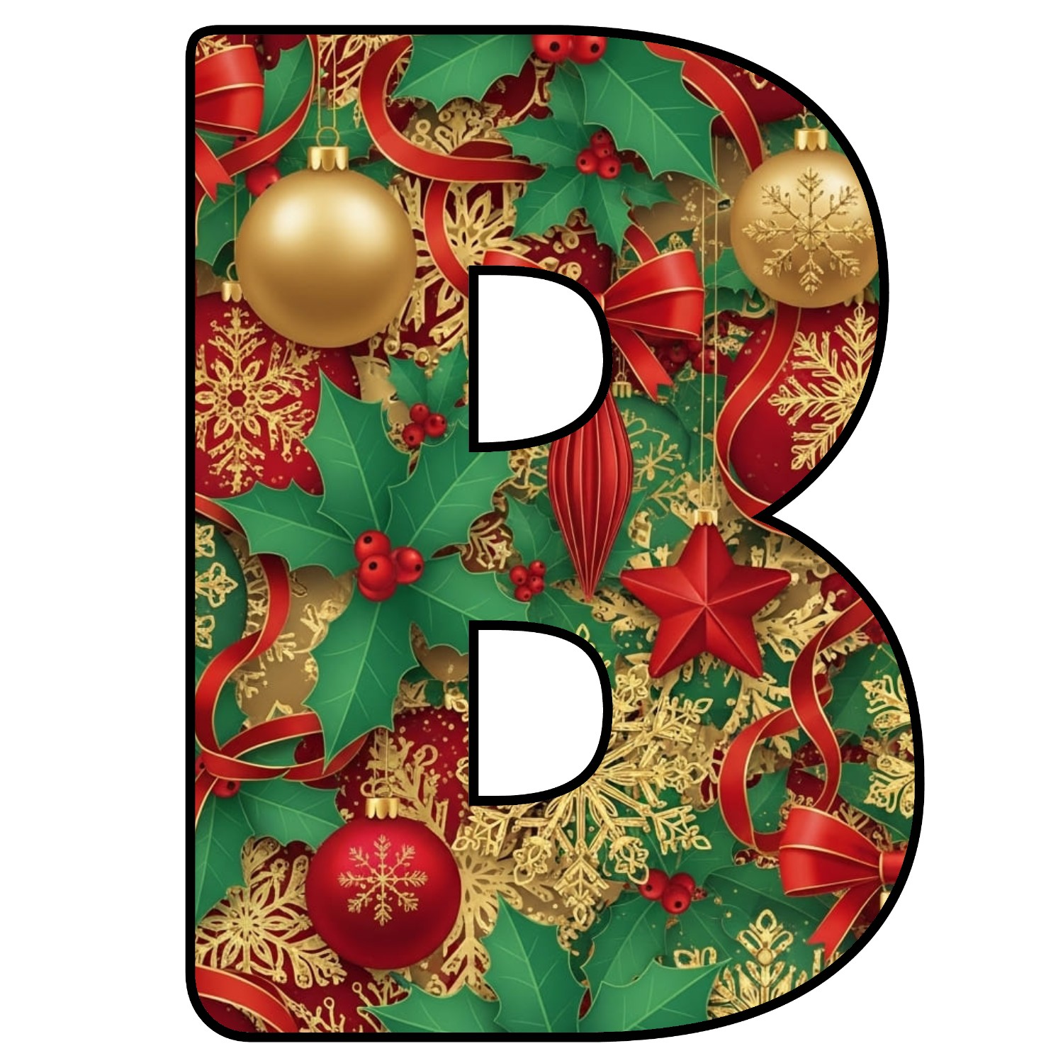 Abecedario de letras de Navidad para imprimir