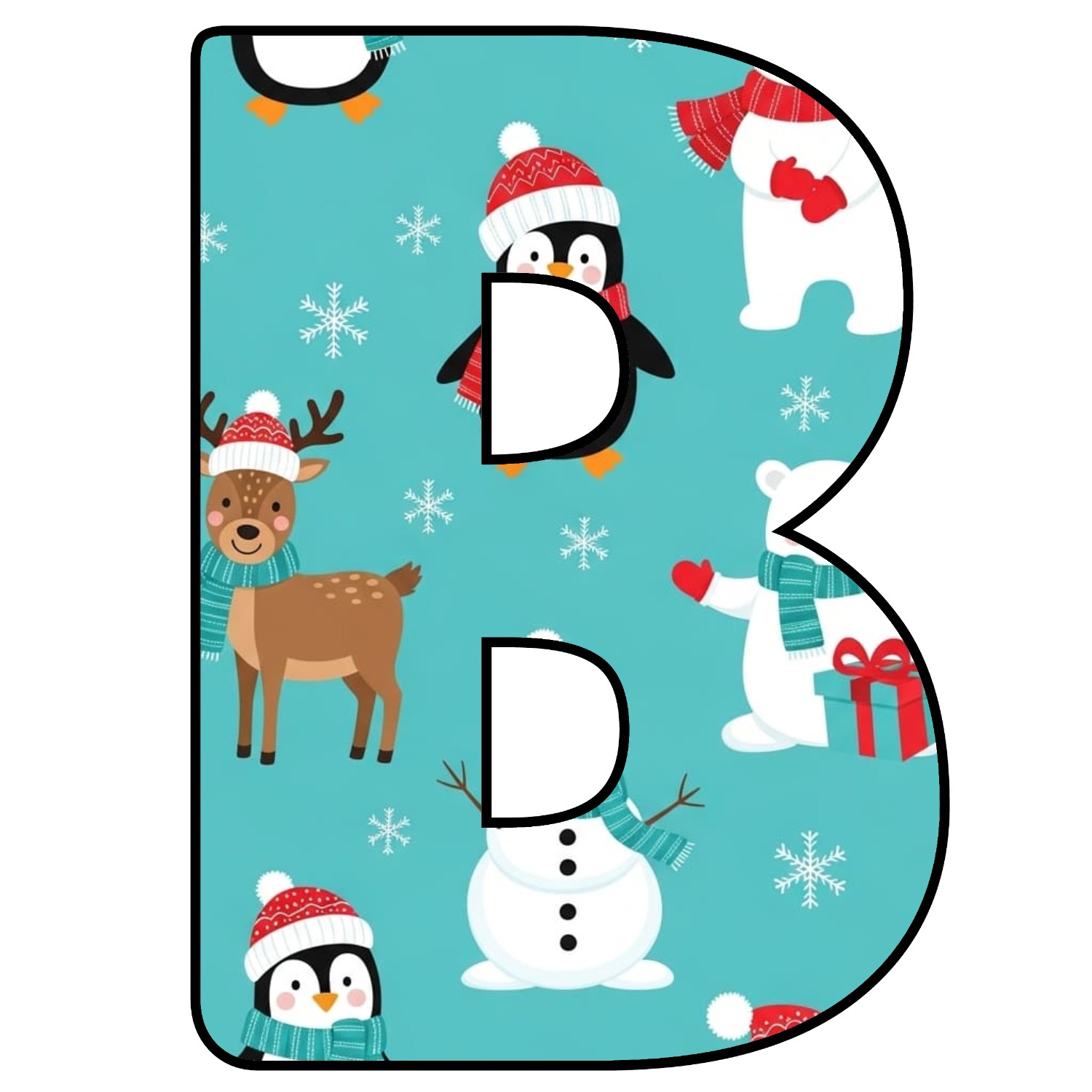 Abecedario de letras de Navidad para imprimir