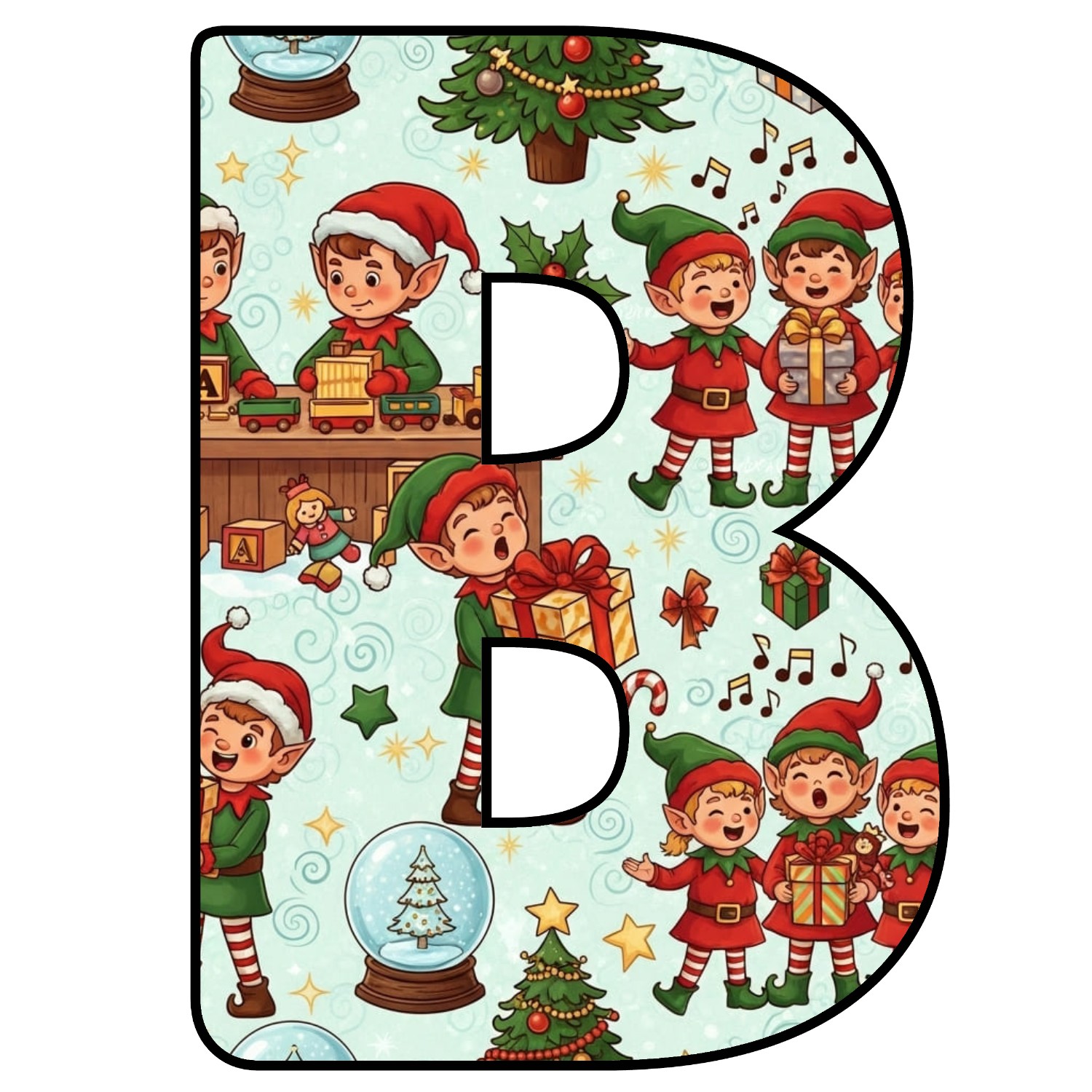 Abecedario de letras de Navidad para imprimir