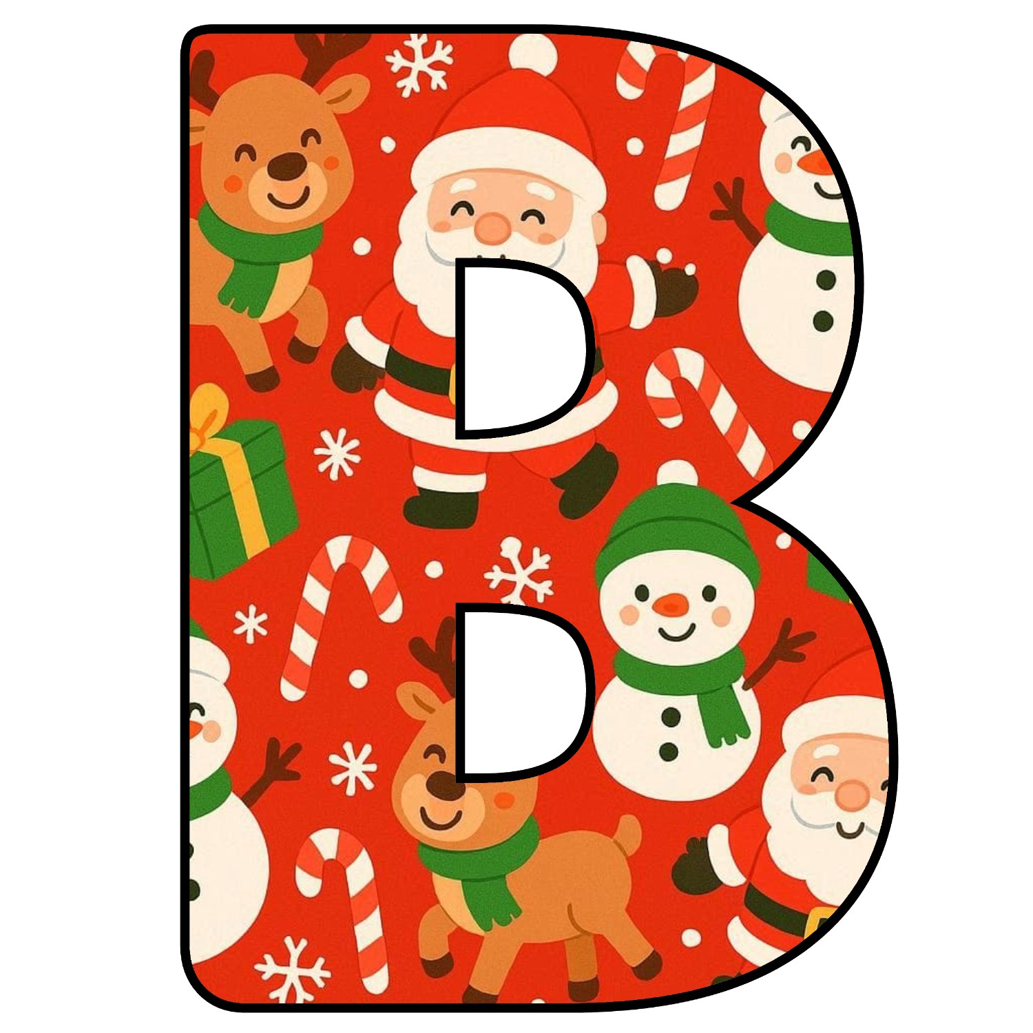 Abecedario de letras de Navidad para imprimir