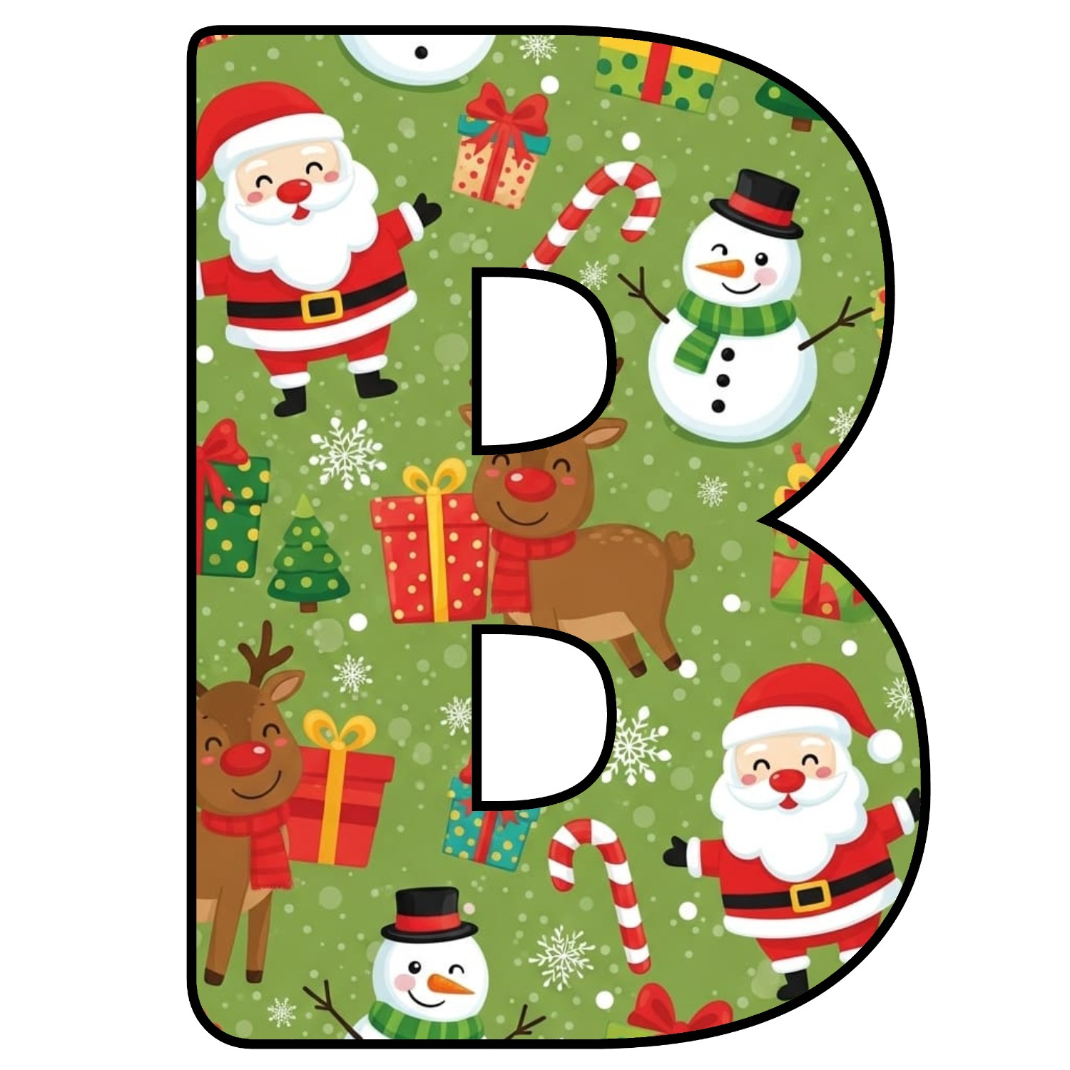 Abecedario de letras de Navidad para imprimir