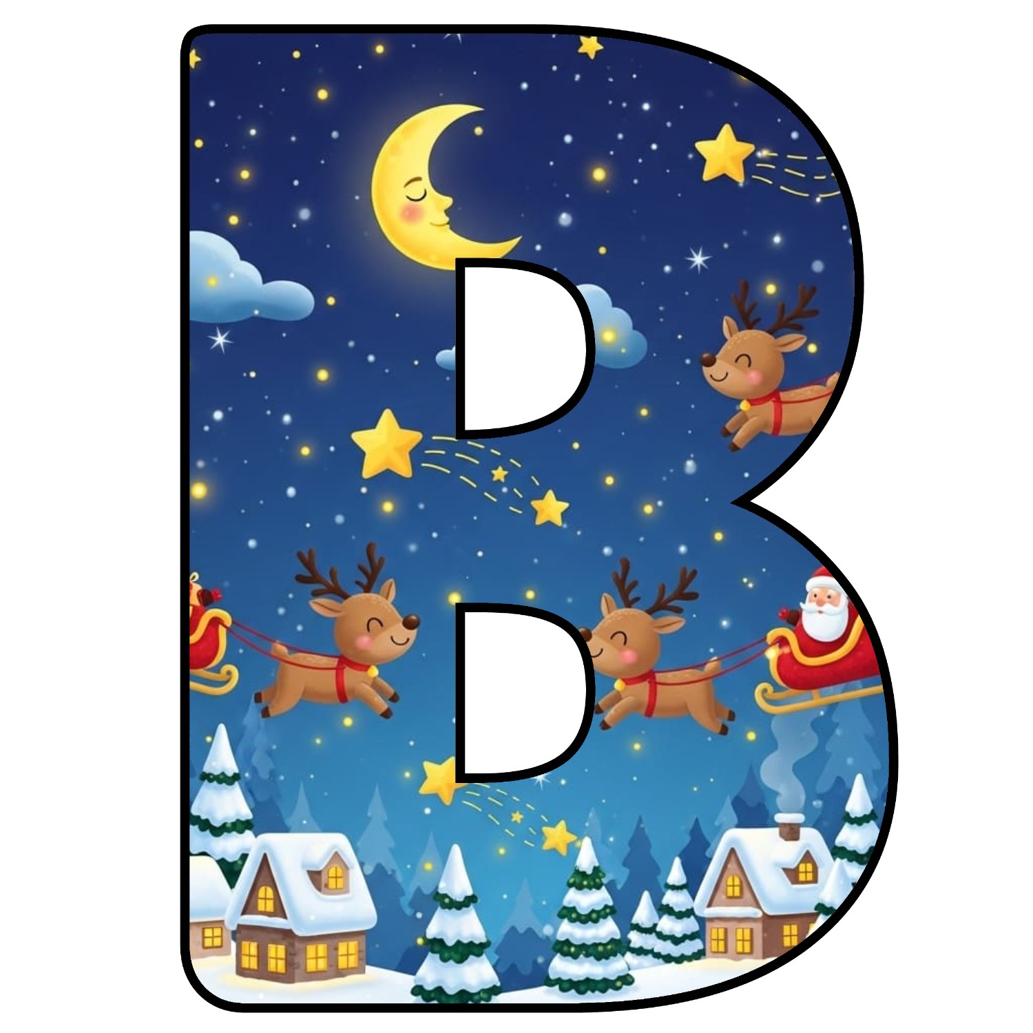 Abecedario de letras de Navidad para imprimir