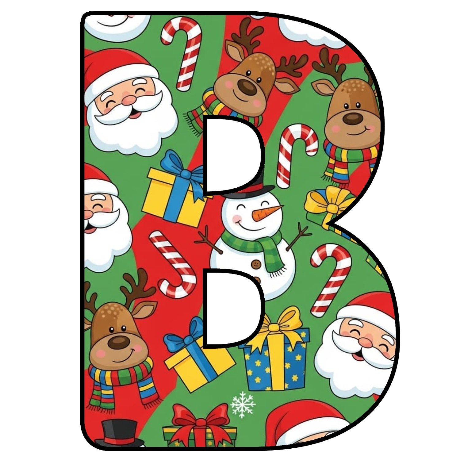 Abecedario de letras de Navidad para imprimir