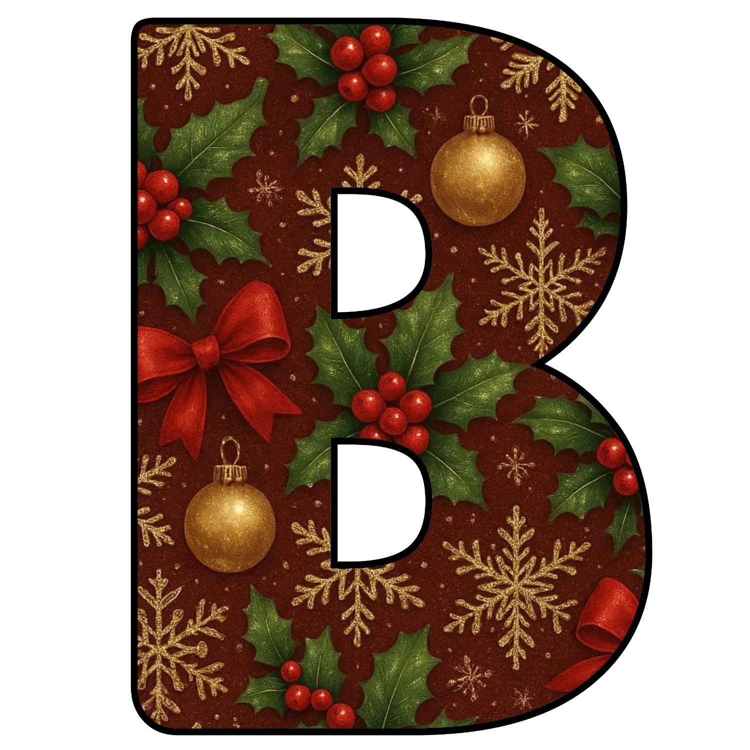 Abecedario de letras de Navidad para imprimir