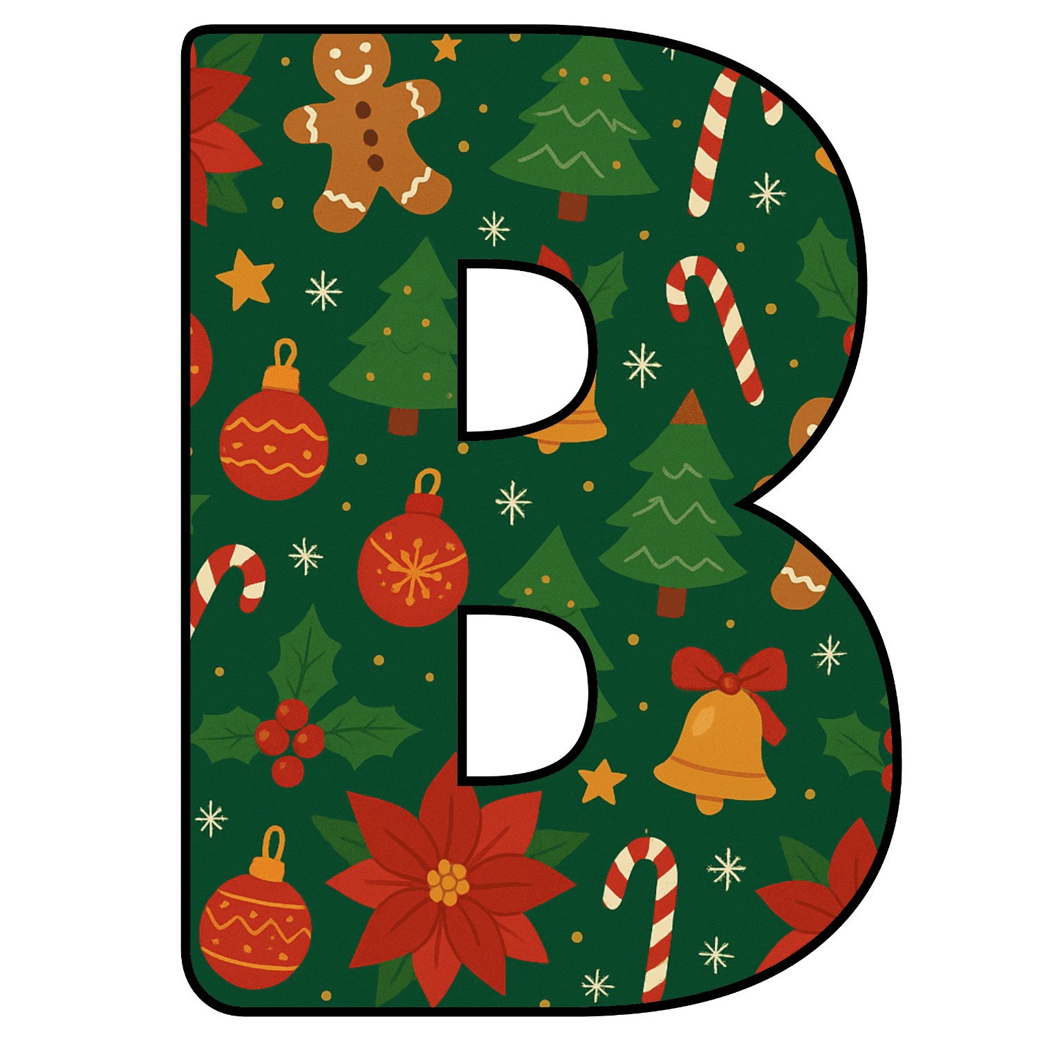 Abecedario de letras de Navidad para imprimir