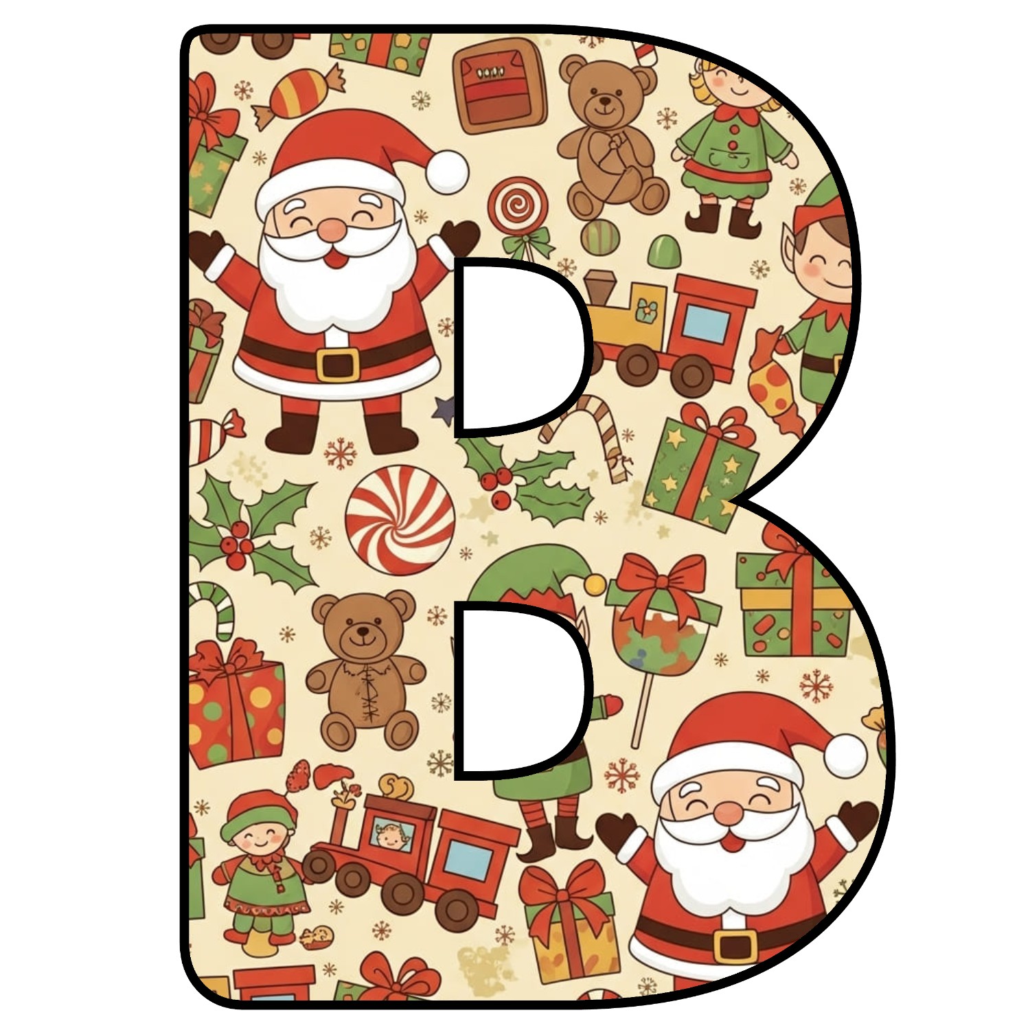 Abecedario de letras de Navidad para imprimir