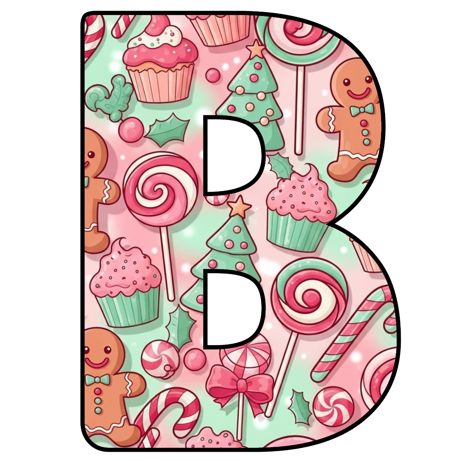Abecedario de letras de Navidad para imprimir