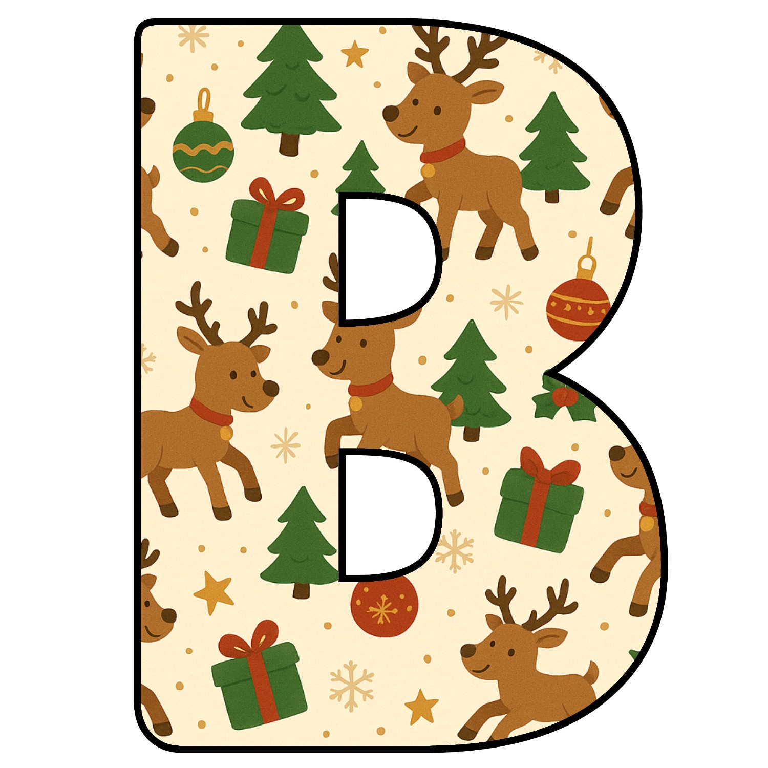 Abecedario de letras de Navidad para imprimir