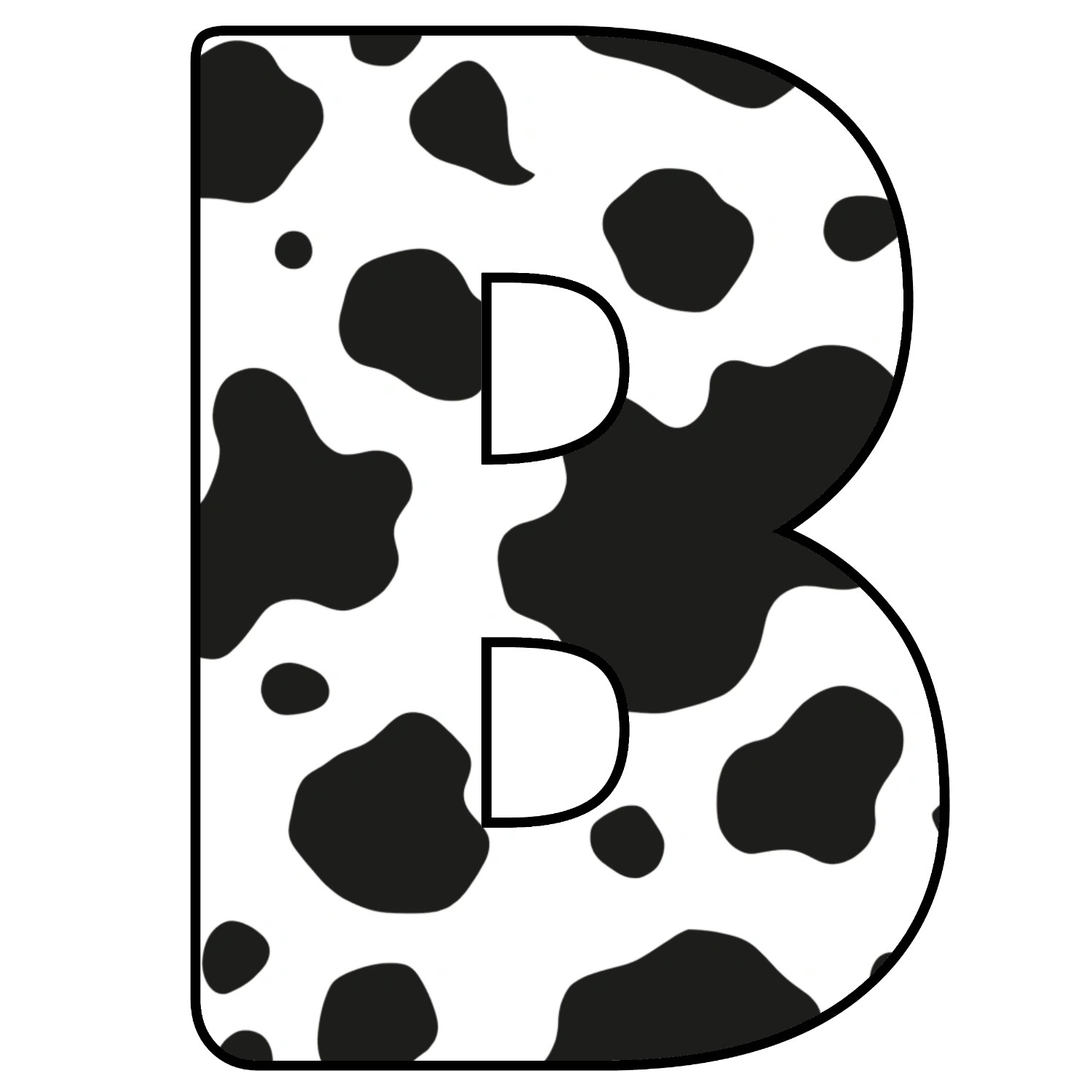 Abecedario de letras de Pieles De Animales - Vaca para imprimir