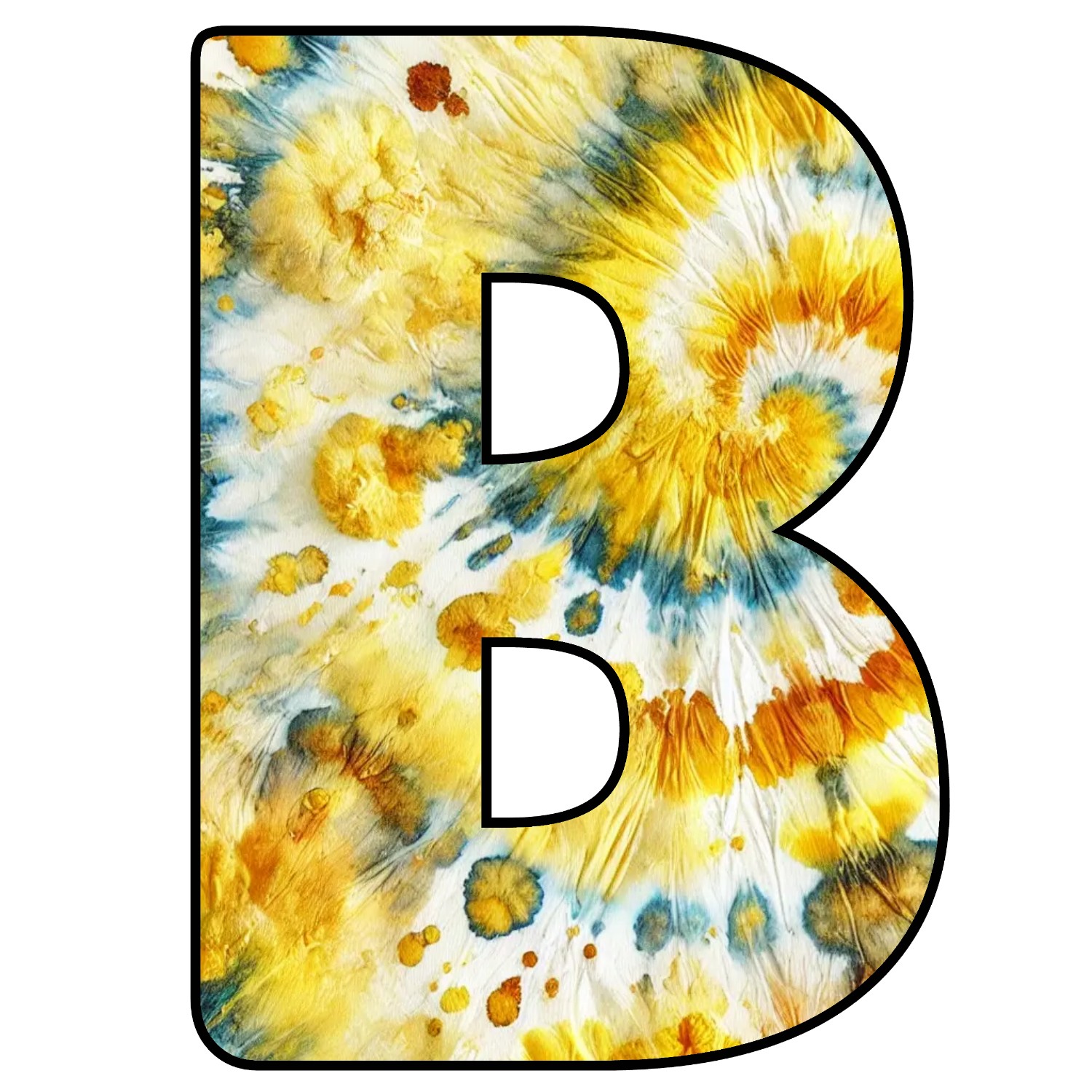 Abecedario de letras de Tie Dye para imprimir