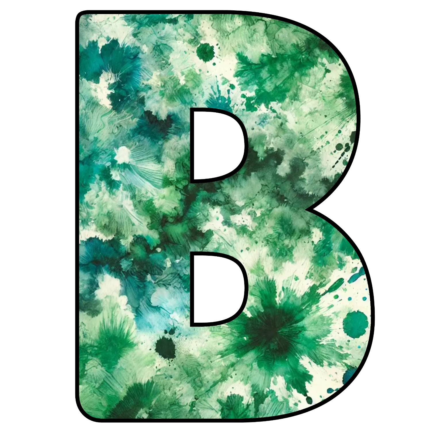 Abecedario de letras de Tie Dye para imprimir